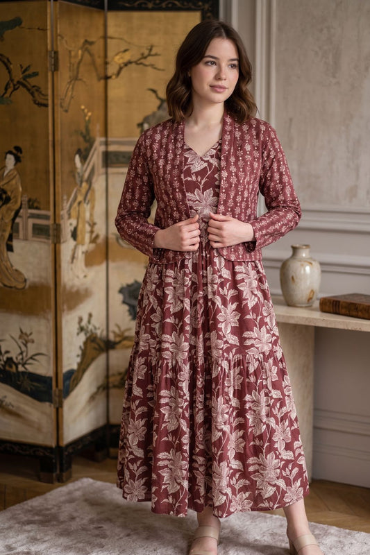 Kalamkari Jacket Pattern Frock