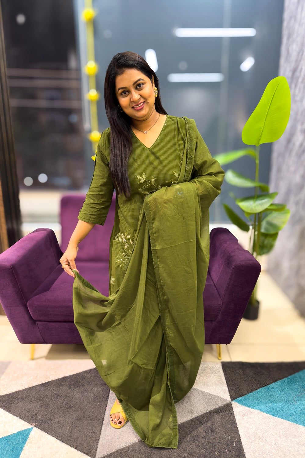 Pure Cotton Embroidery suit set perfect for your office