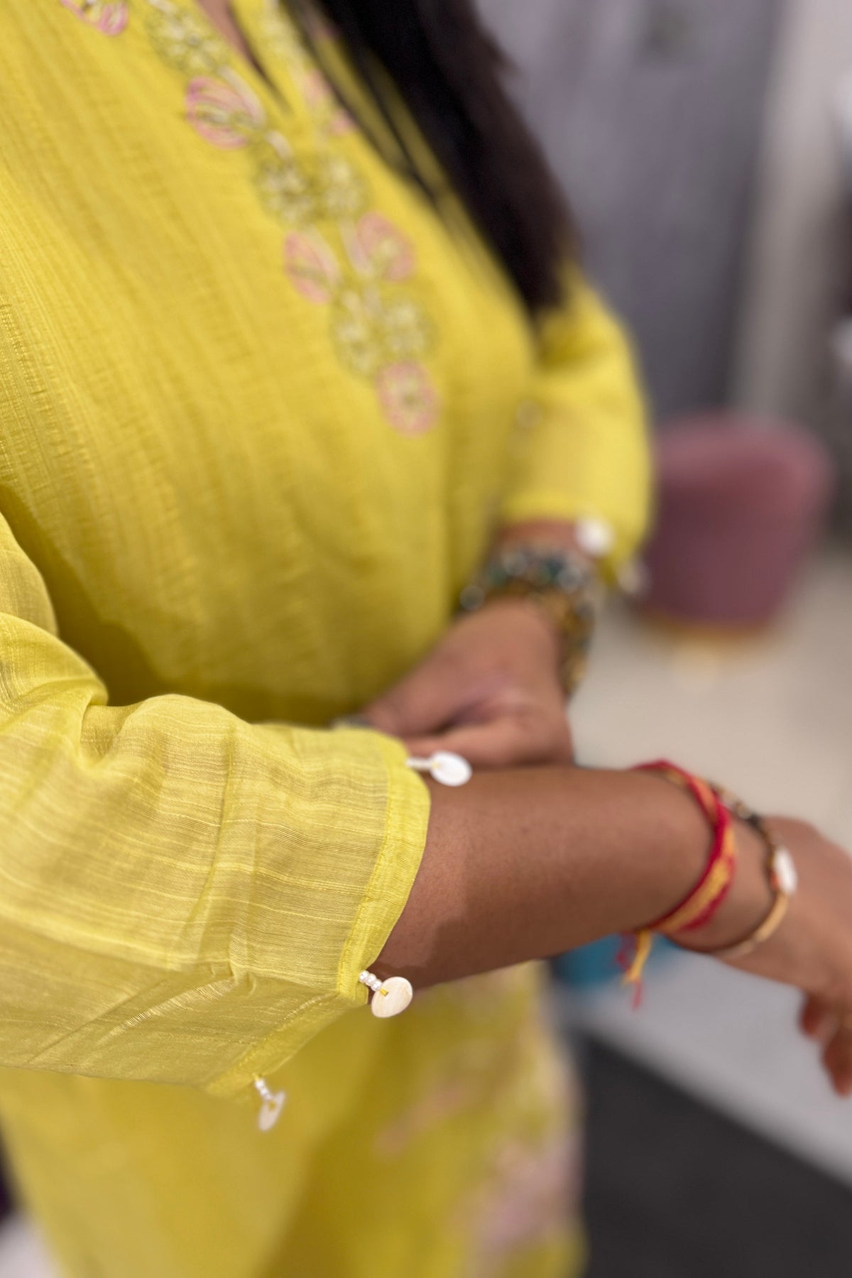 Sahaja Aplique Chanderi Suit Set