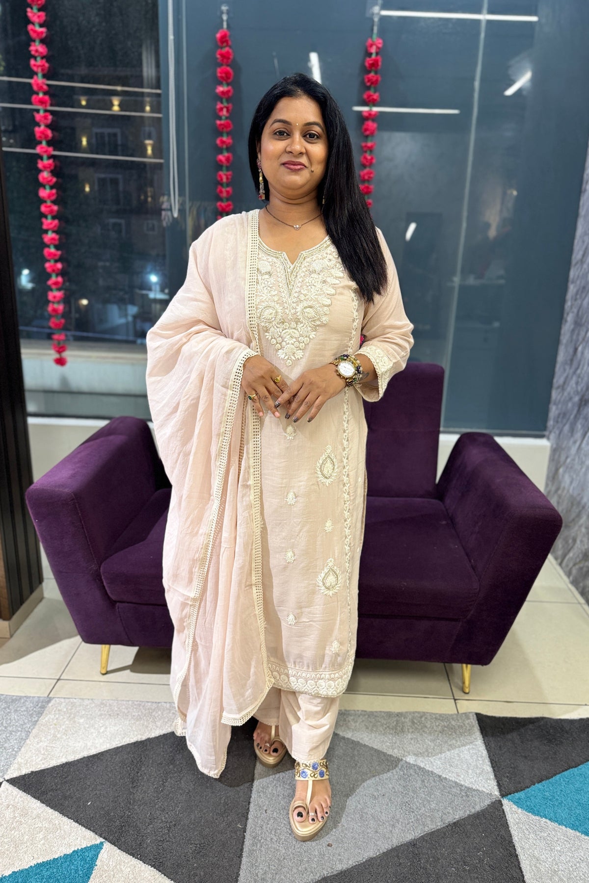 Alora Chikankari Suit Set