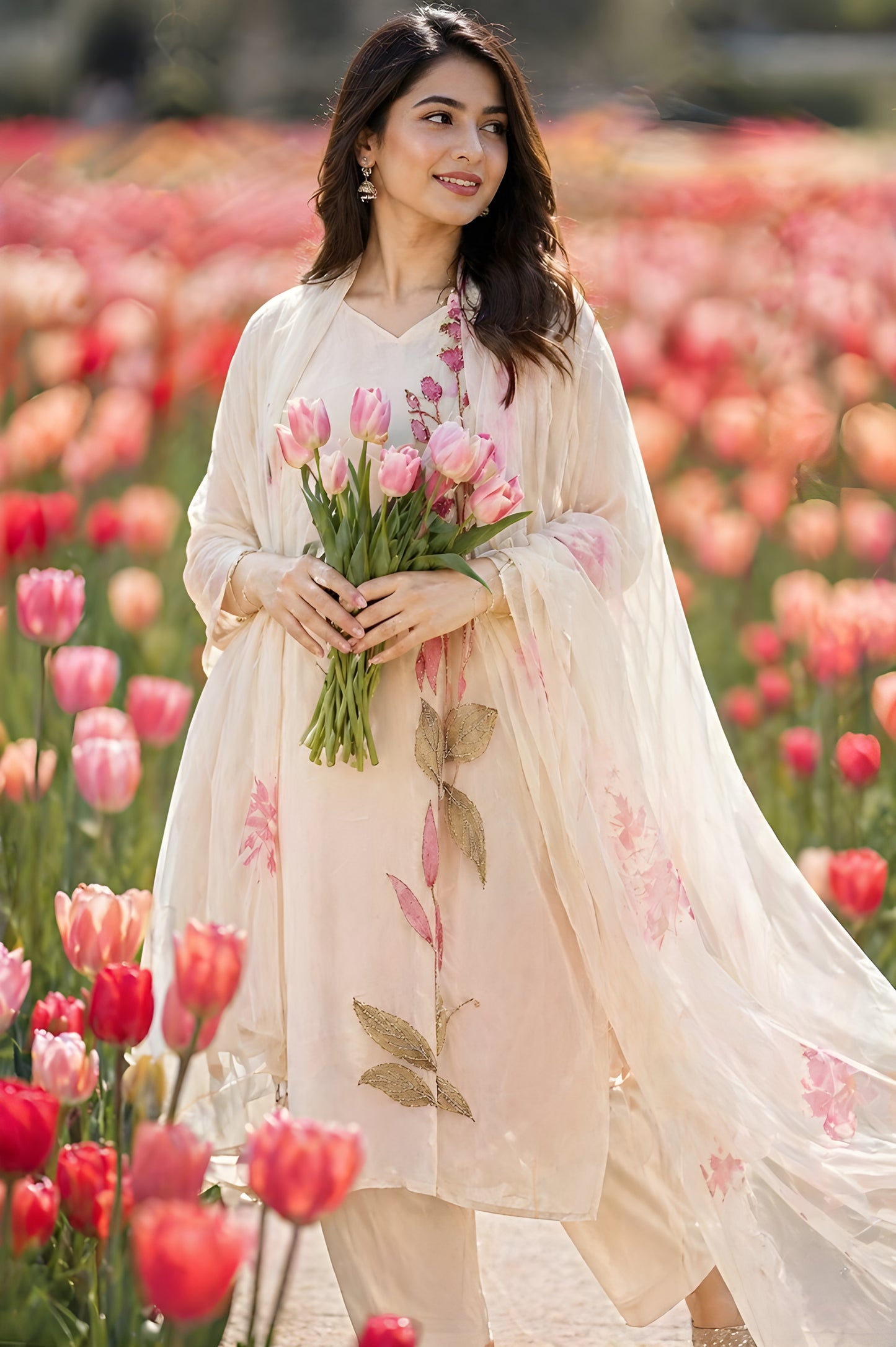 Handpaint Chinnon Handwork Suit Set