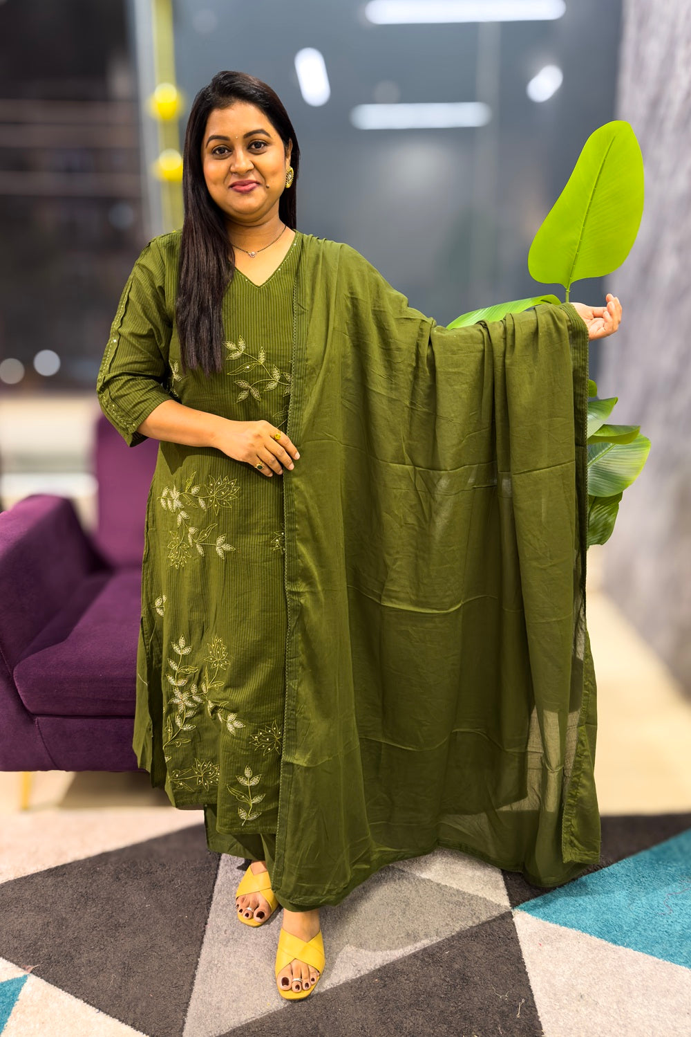 Pure Cotton Embroidery suit set perfect for your office