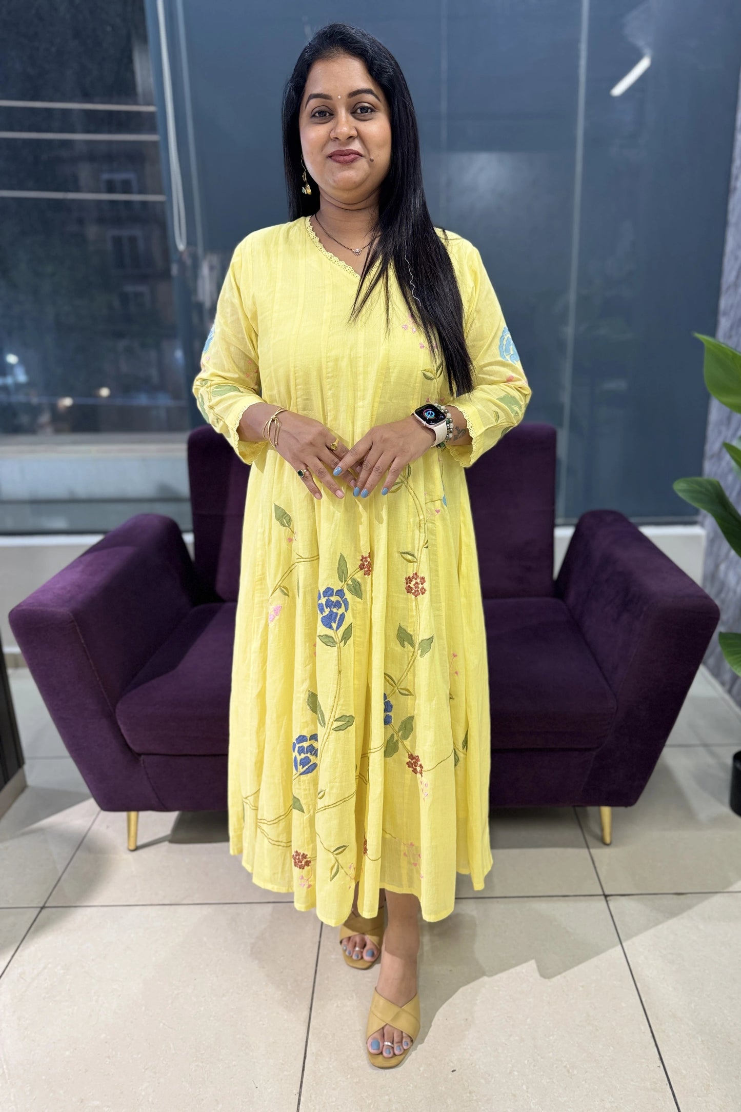 Applique kali Pattern Frock