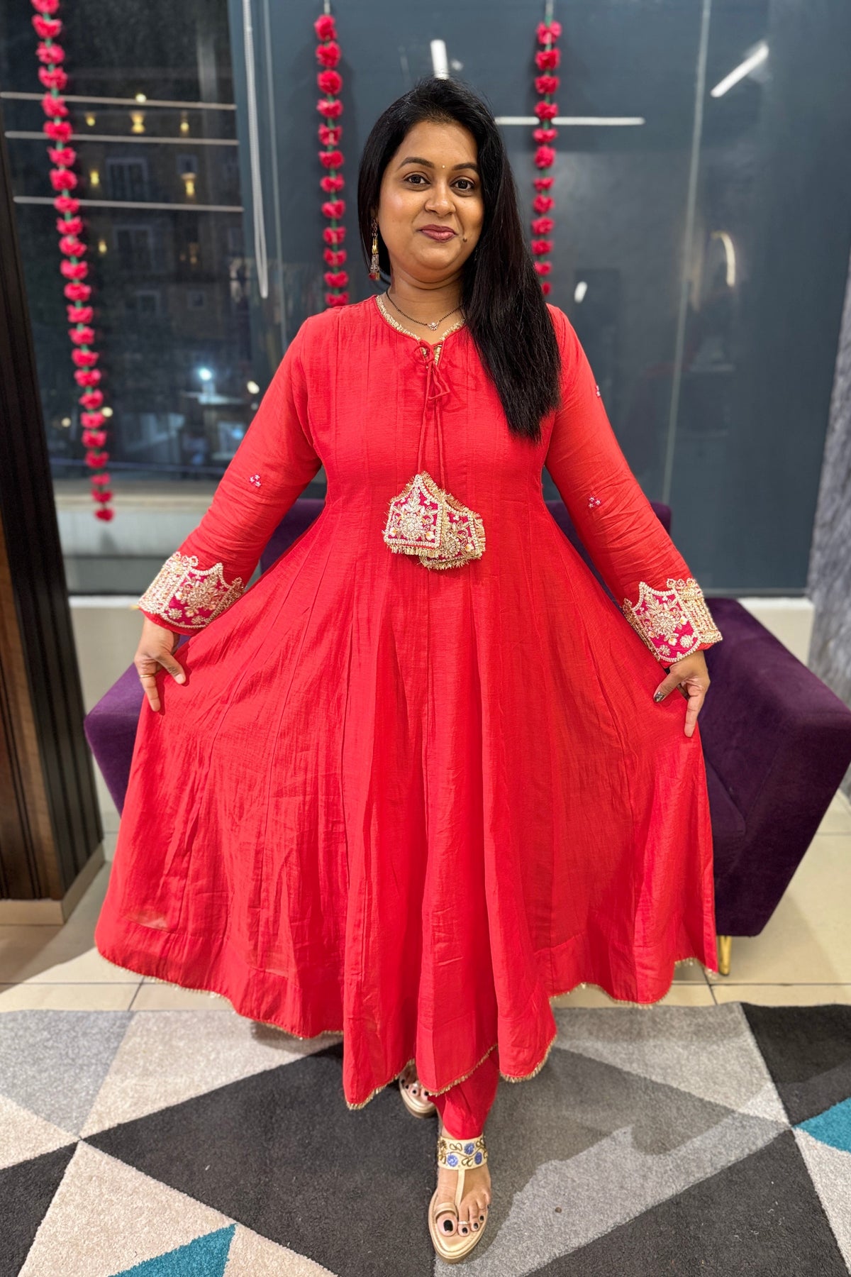 Rose Mulchanderi Handwork Suit set