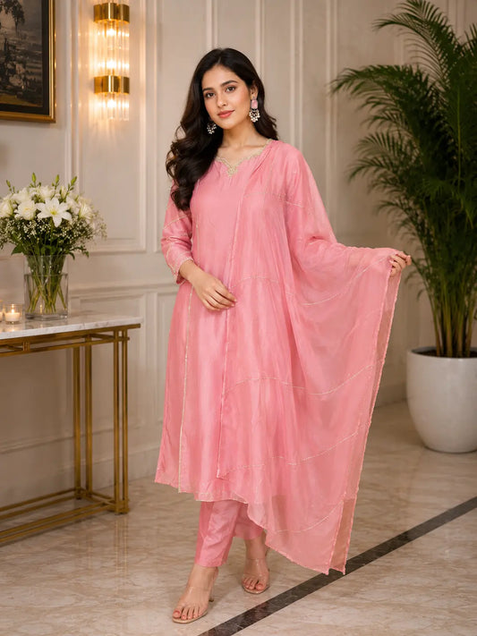 Flora Designer Mulchanderi Suit Set