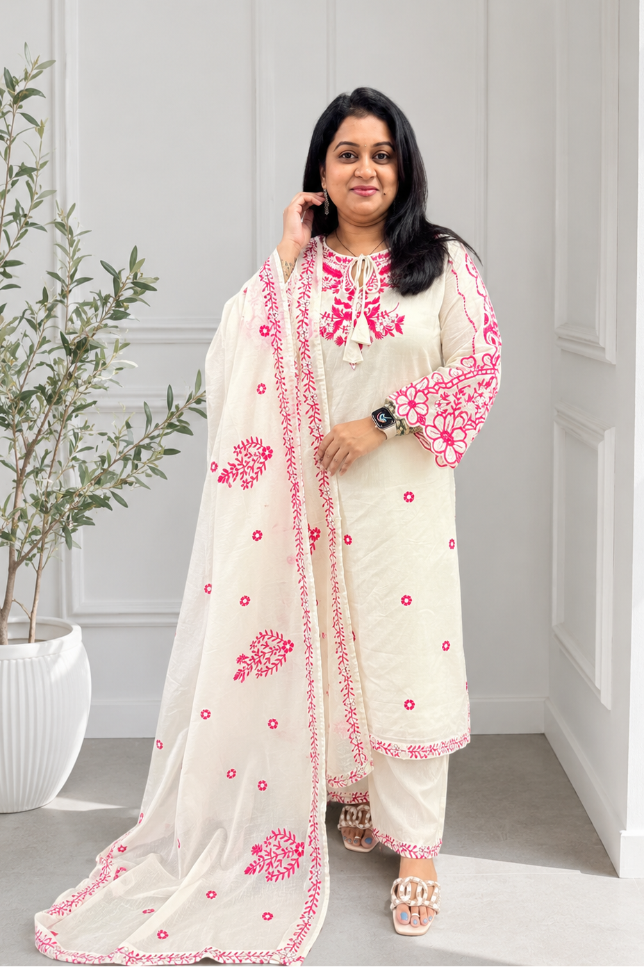 Kora Cotton Embroidery Suit Set