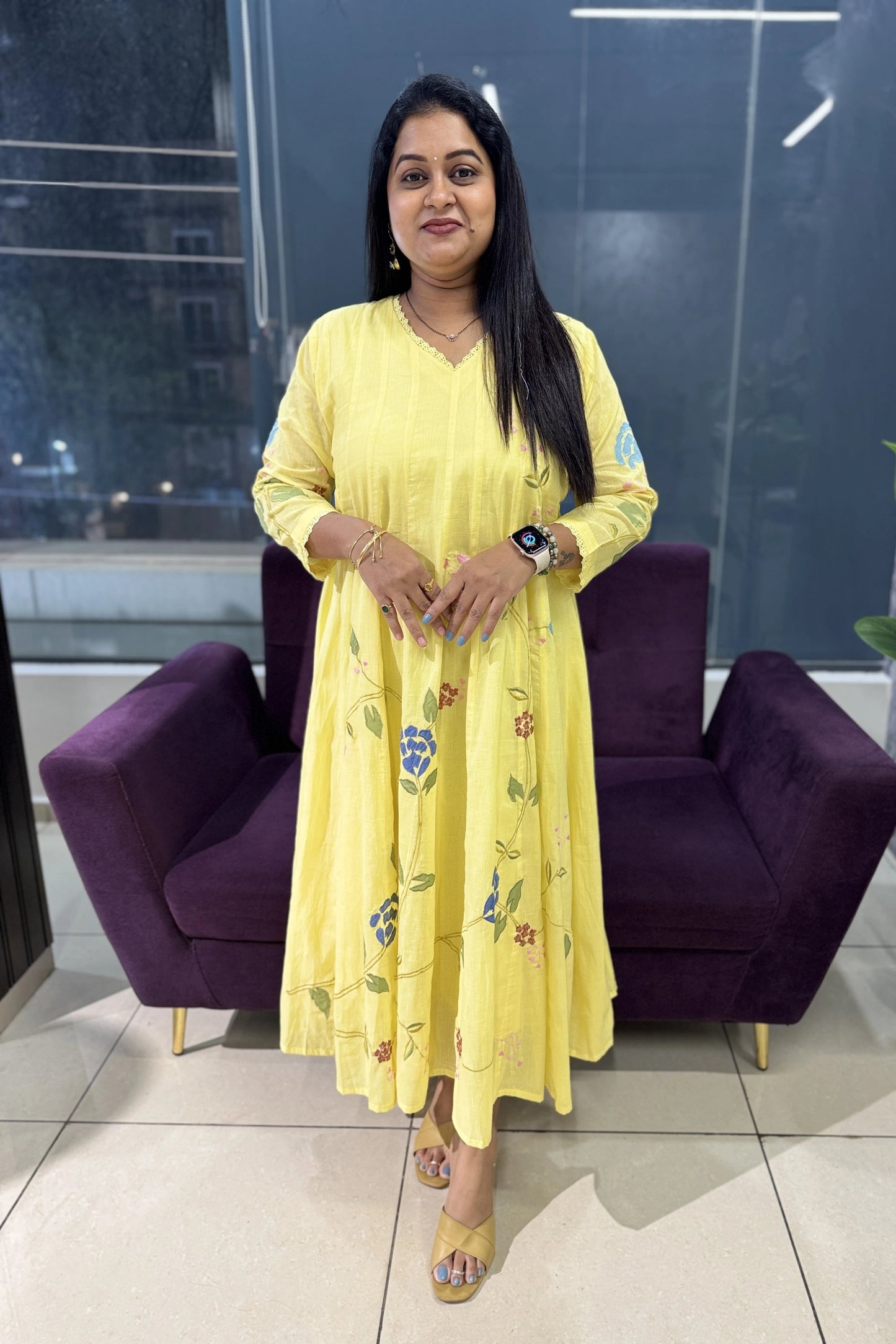 Applique kali Pattern Frock