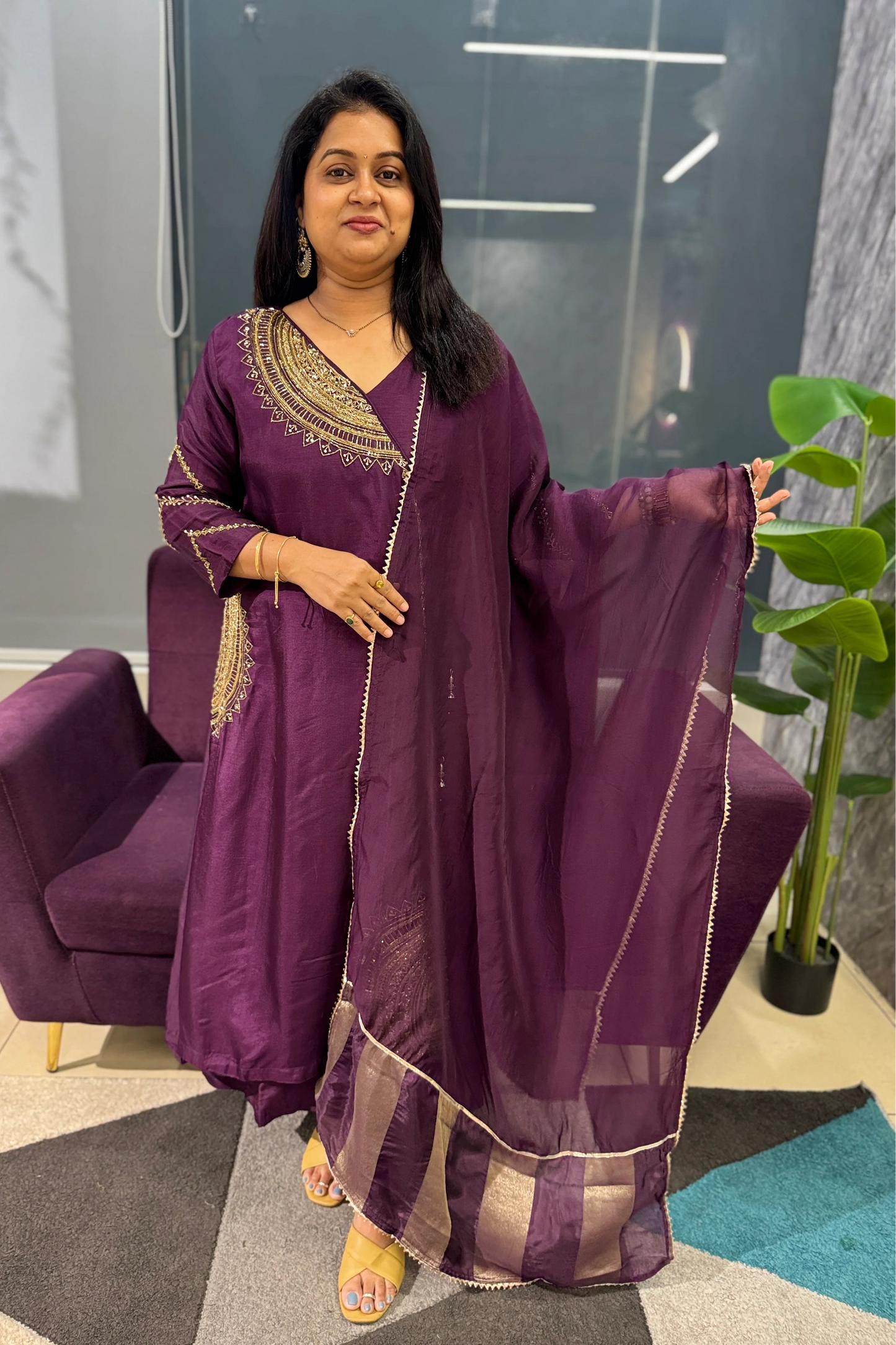Iraa Dola silk Angrakha Designer Suit Set