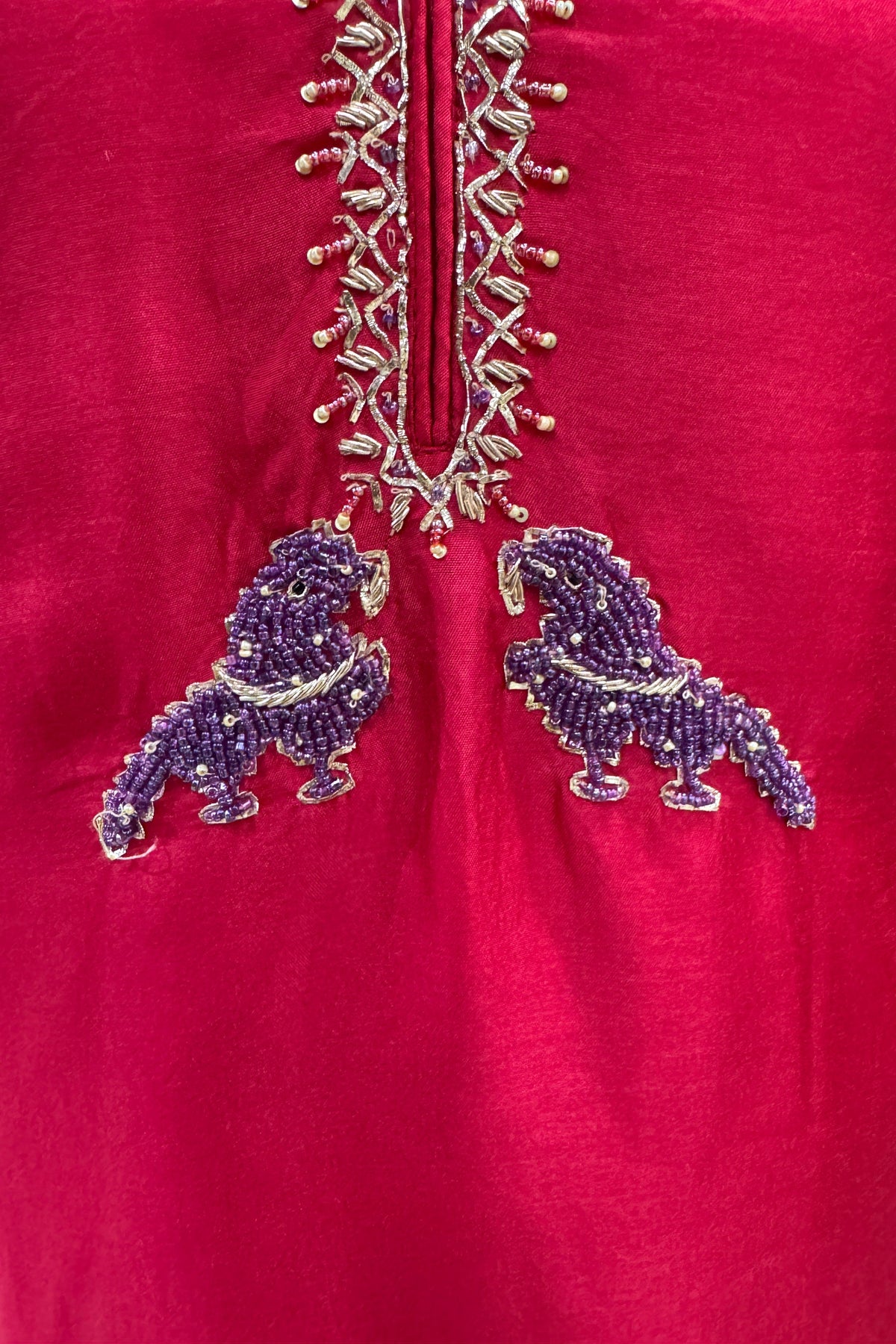 Ruby Silk Suit set with Gaji Silk Dupatta