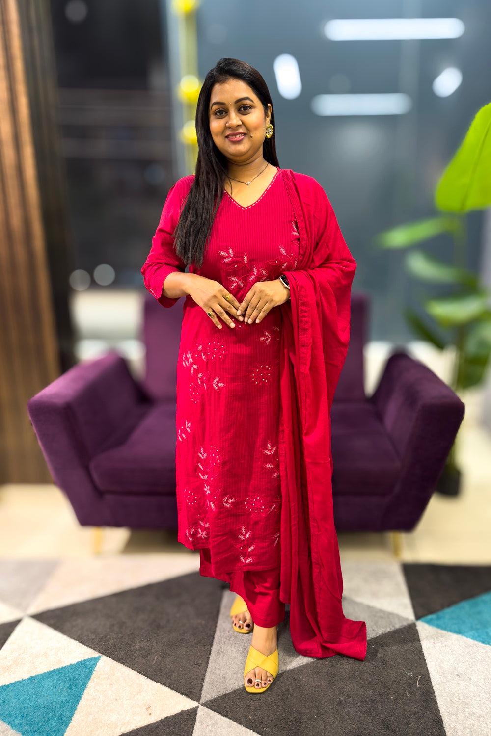 Pure Cotton Embroidery suit set perfect for your office