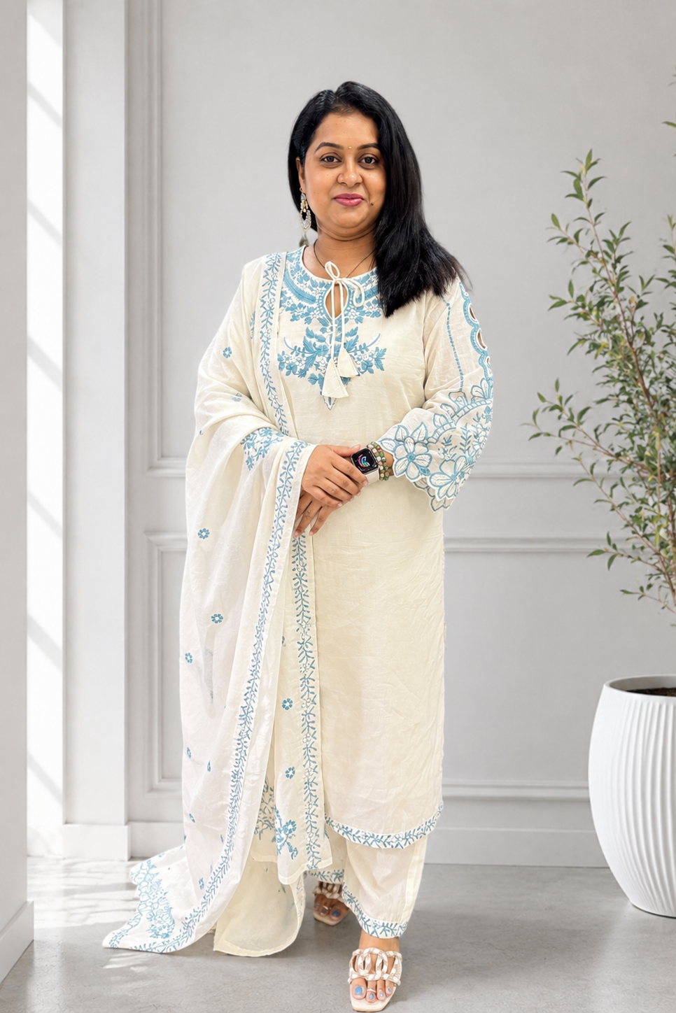 Kora Cotton Embroidery Suit Set