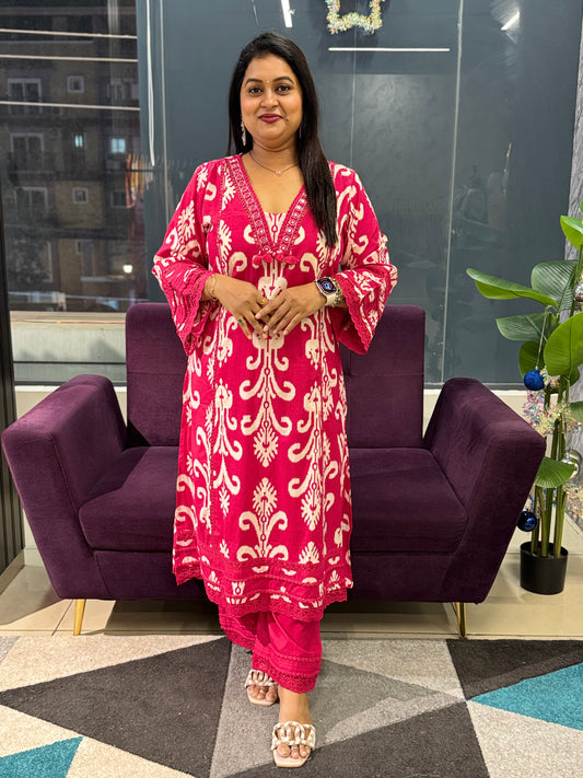 Pure cotton Lace work Suit set