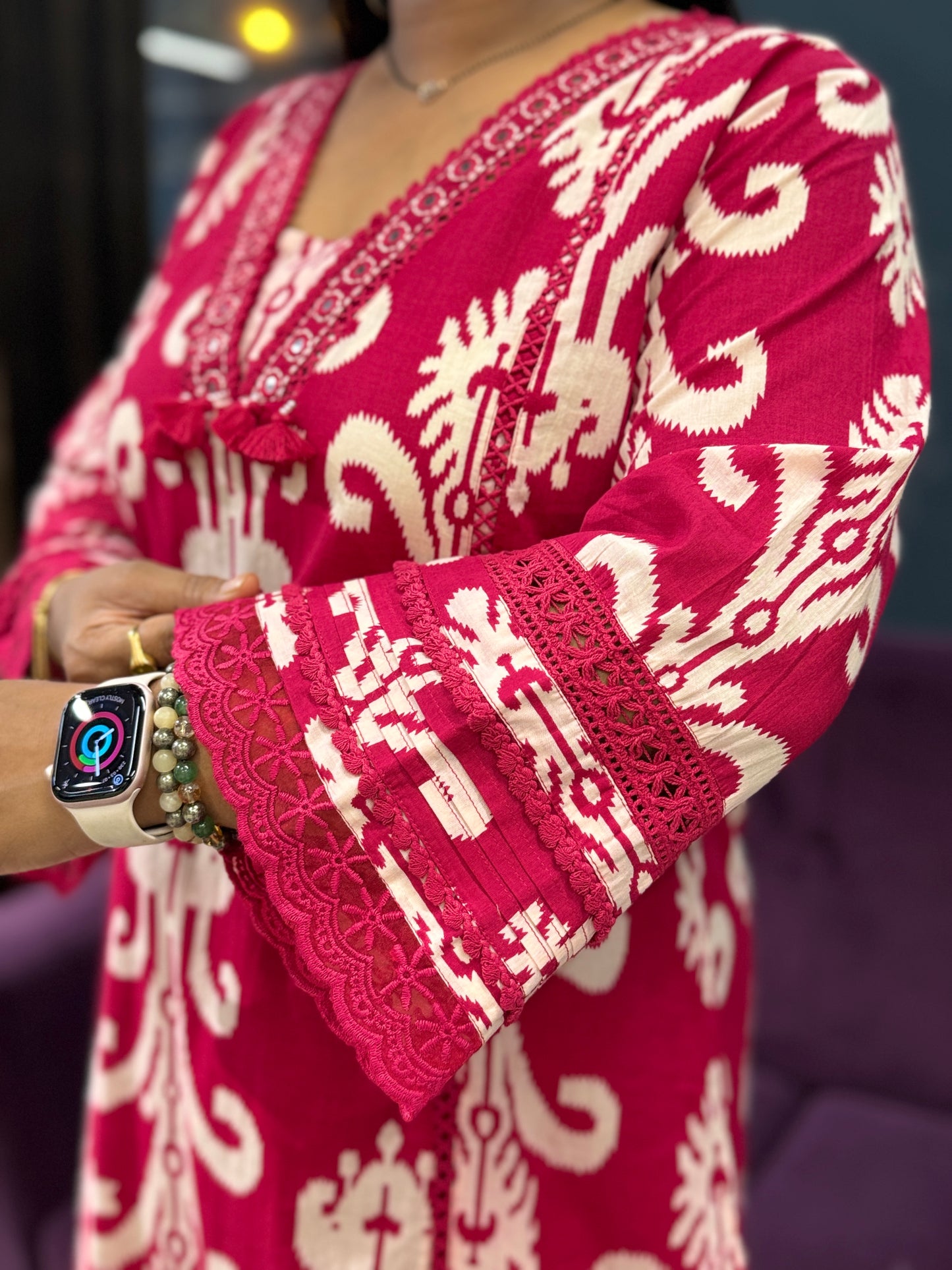 Pure cotton Lace work Suit set