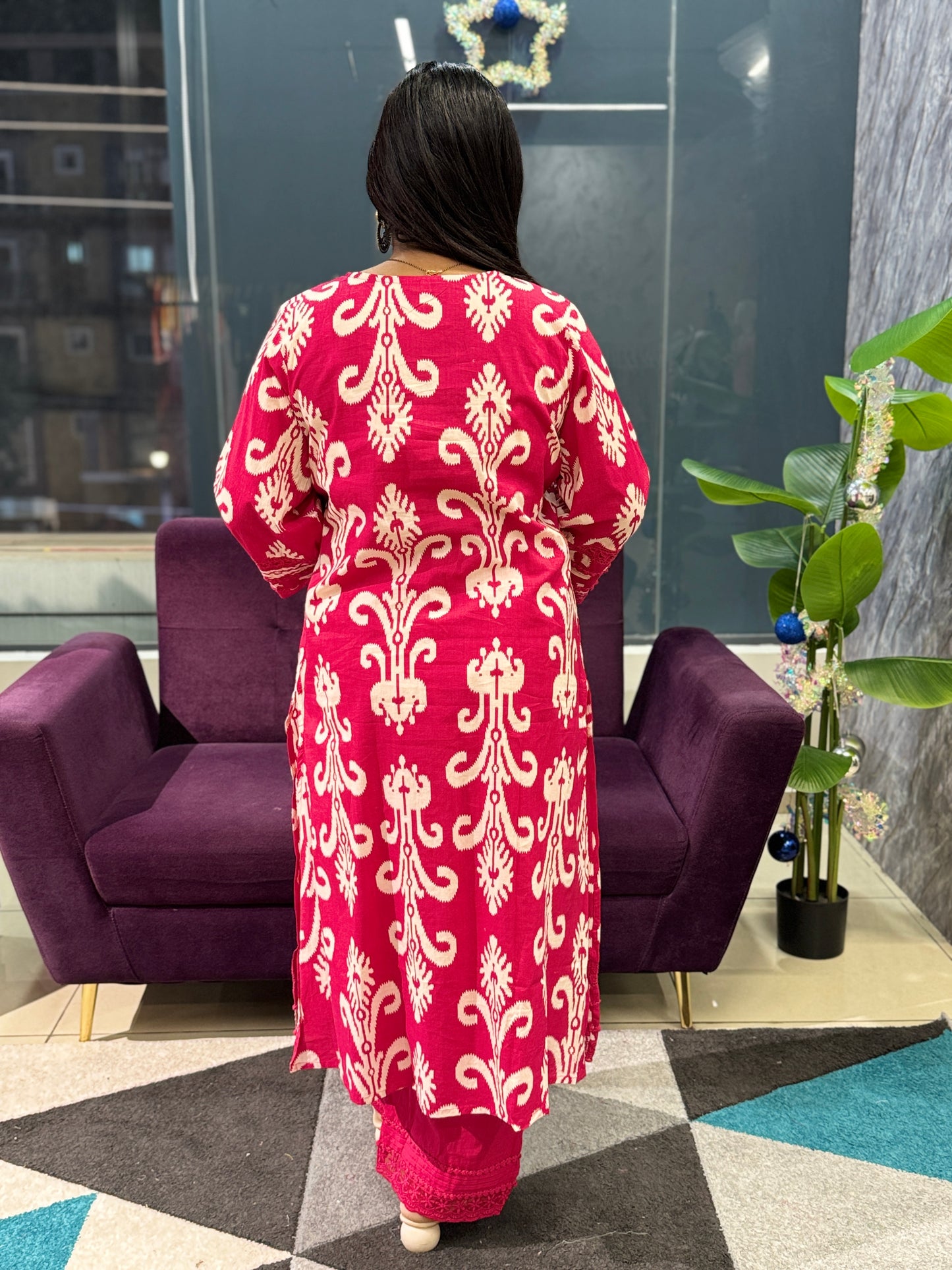 Pure cotton Lace work Suit set