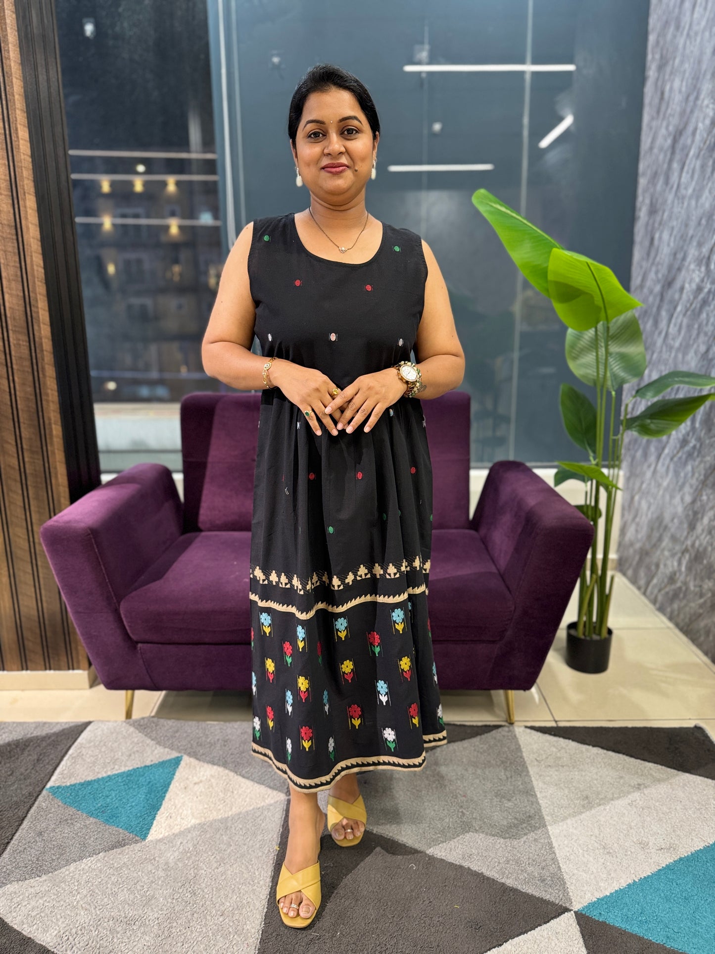 Jamdhani jacket Pattern cotton frock