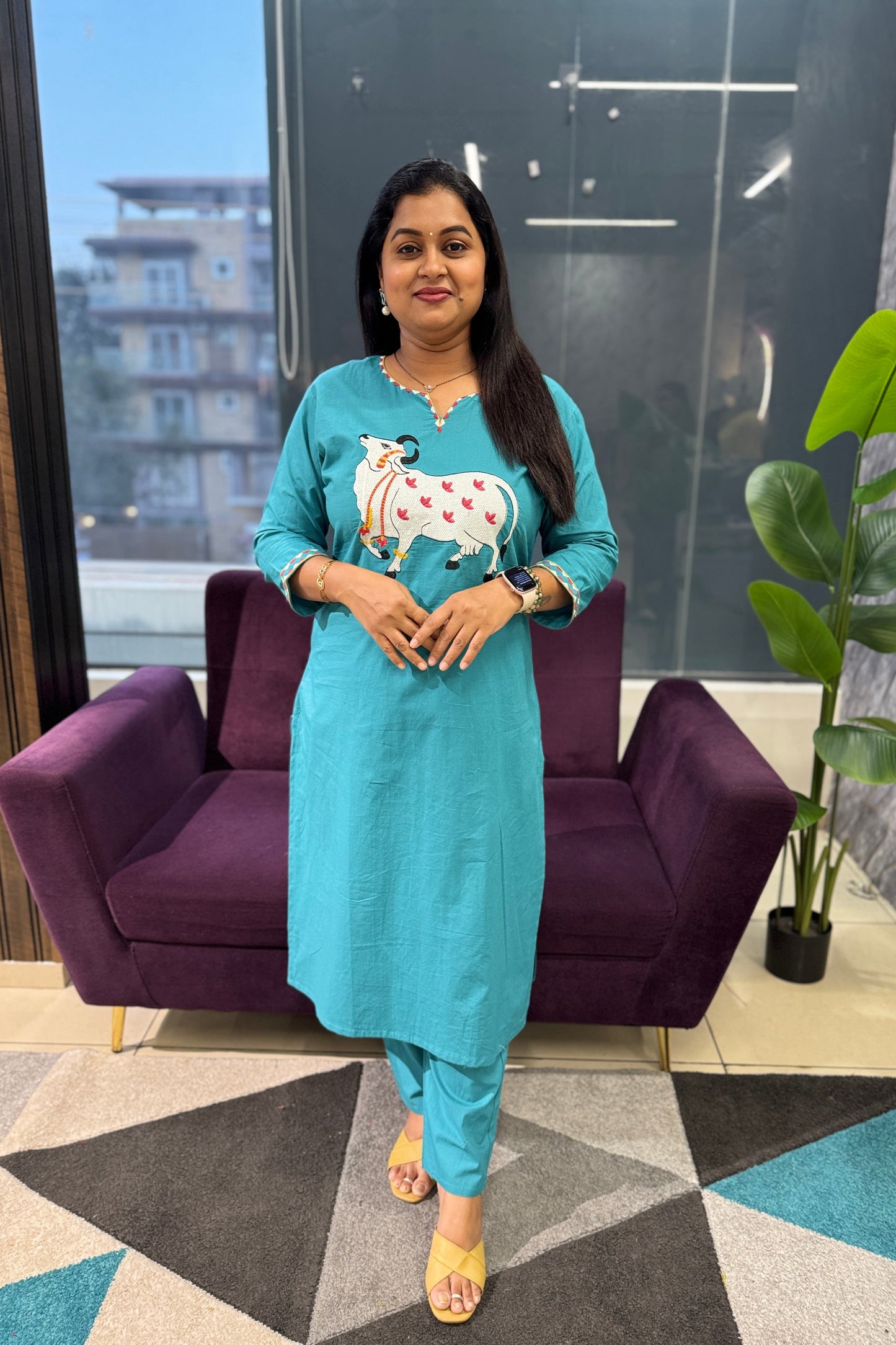 Pichwai Theme Kurti Pant