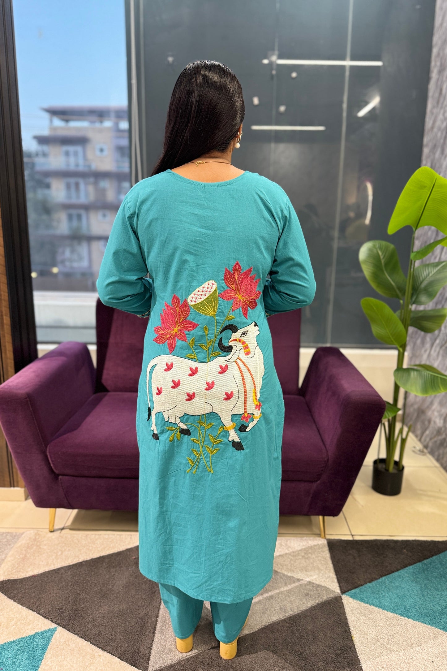 Pichwai Theme Kurti Pant