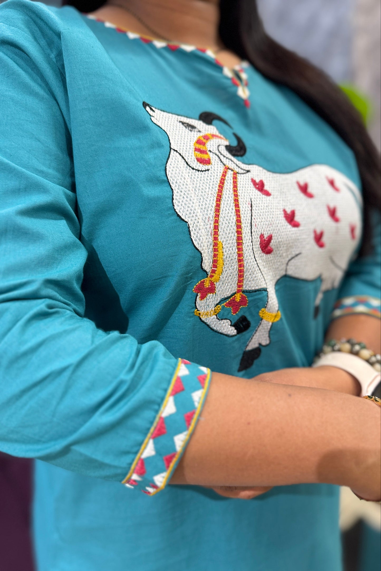 Pichwai Theme Kurti Pant