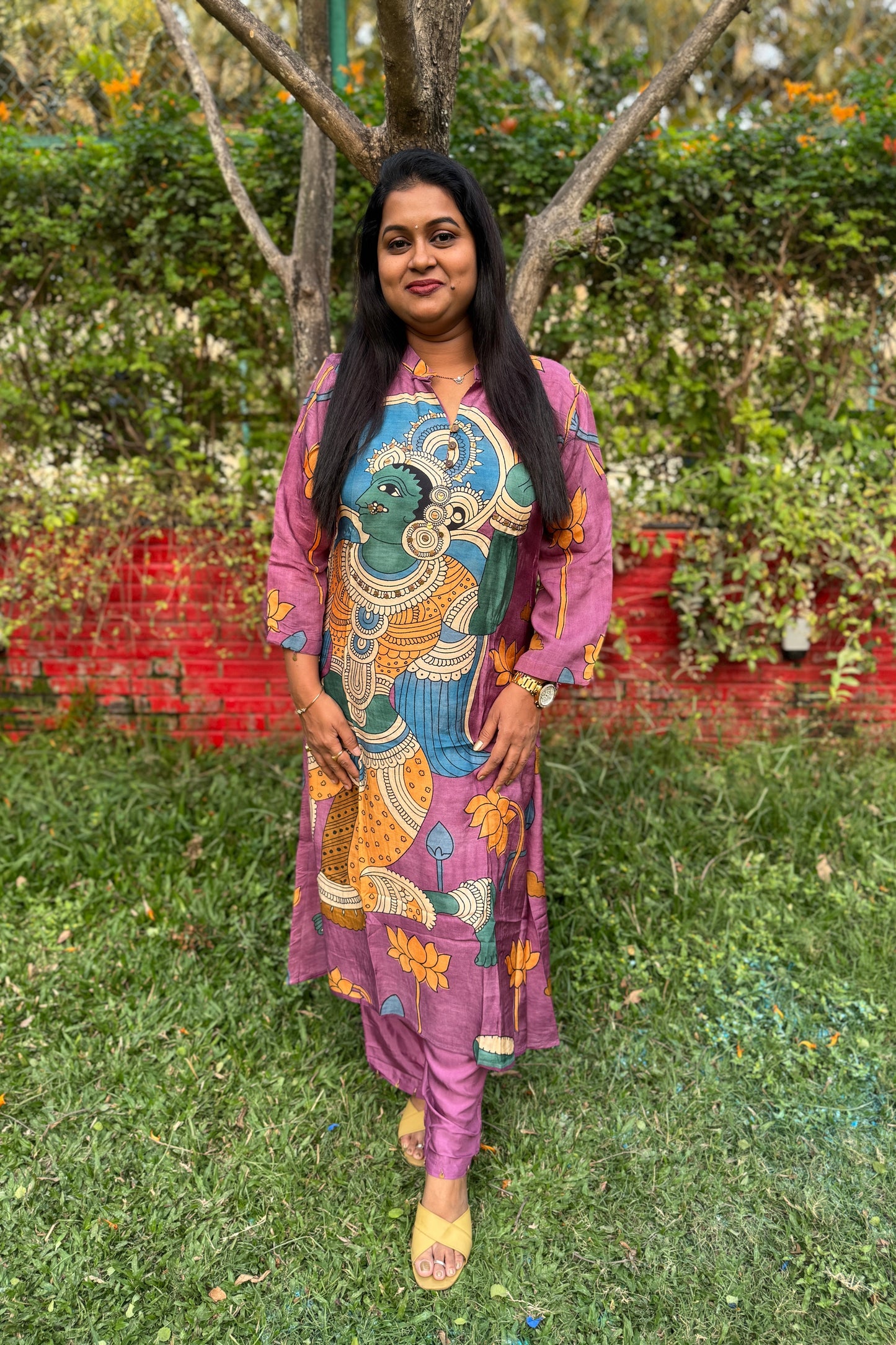 Kalamkari Pure Maslin Kurti Pant set