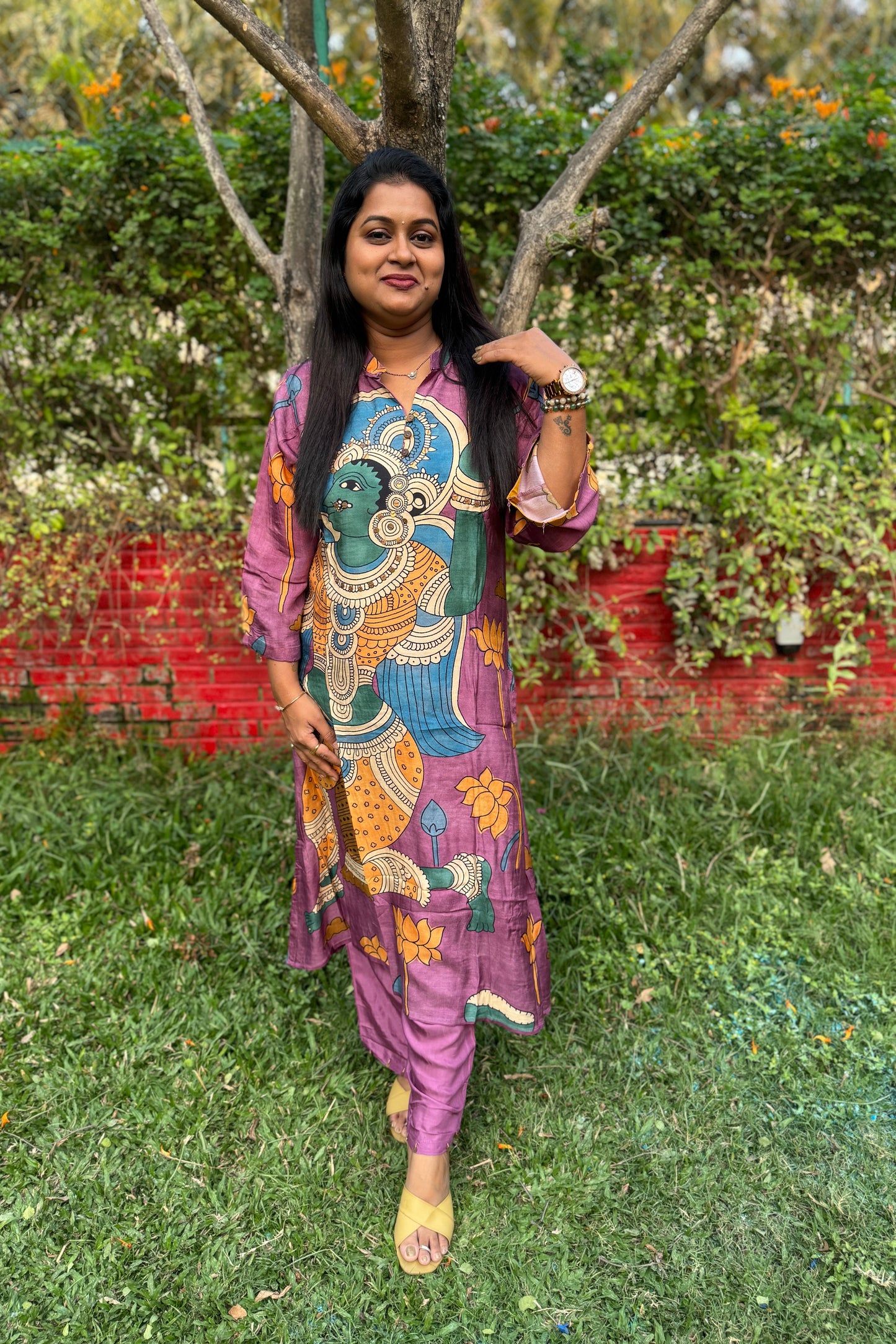 Kalamkari Pure Maslin Kurti Pant set