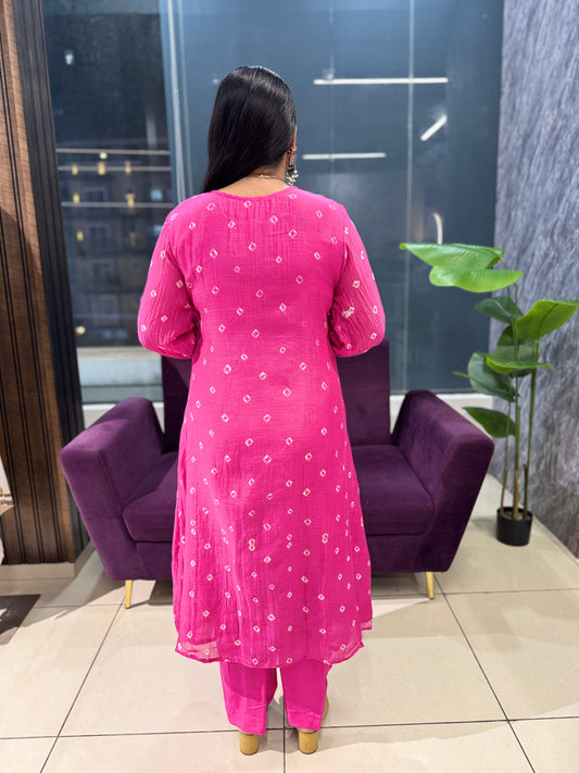 Mulchanderi Zari work suit set