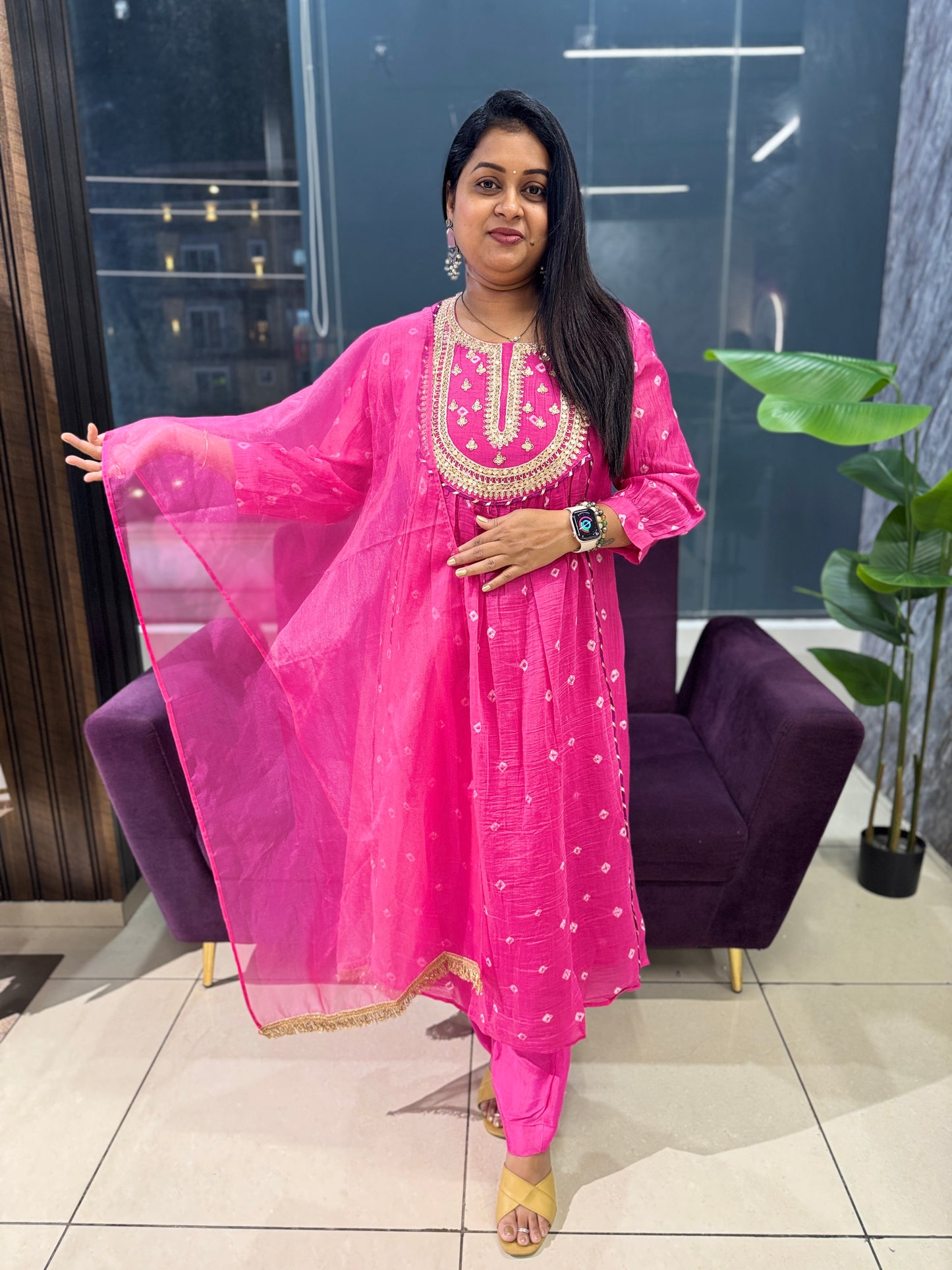 Mulchanderi Zari work suit set