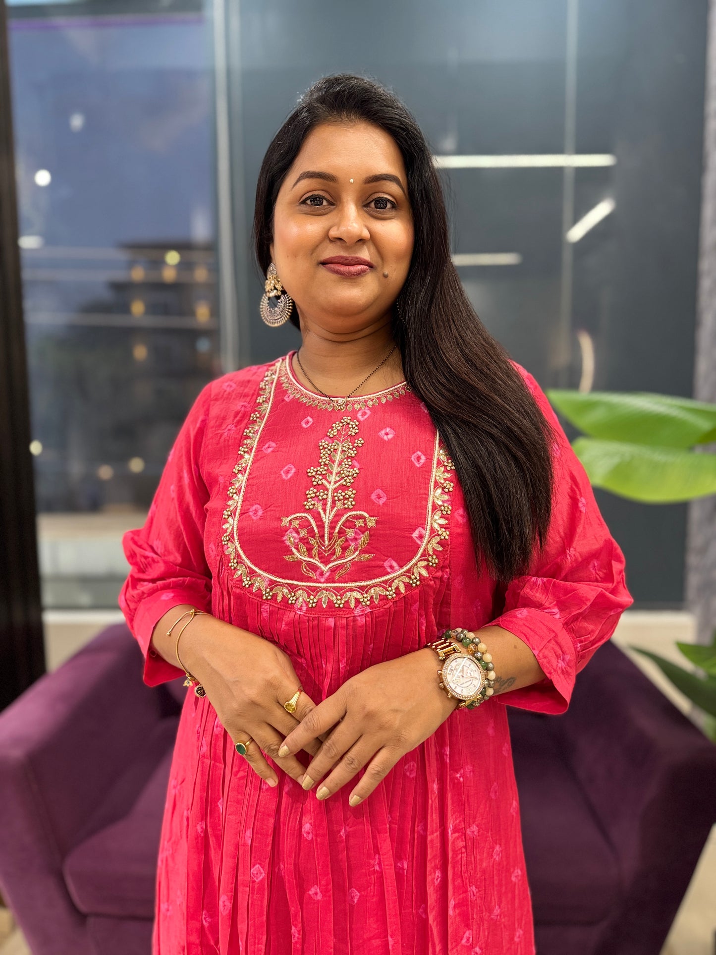 Mulchanderi Zari work suit set