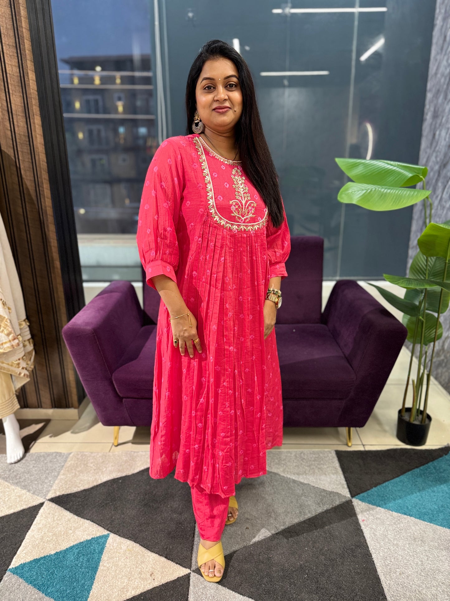 Mulchanderi Zari work suit set