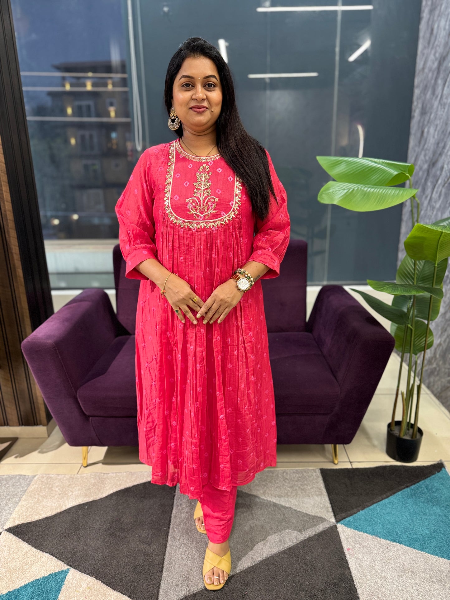 Mulchanderi Zari work suit set