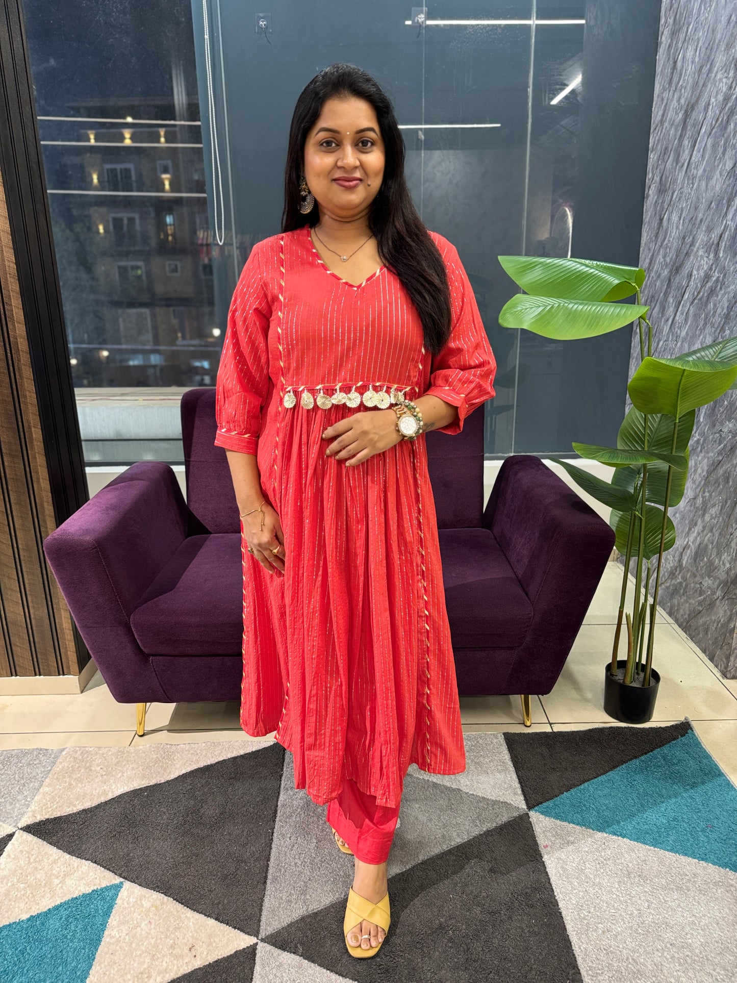 Lurex Cotton Suit Set