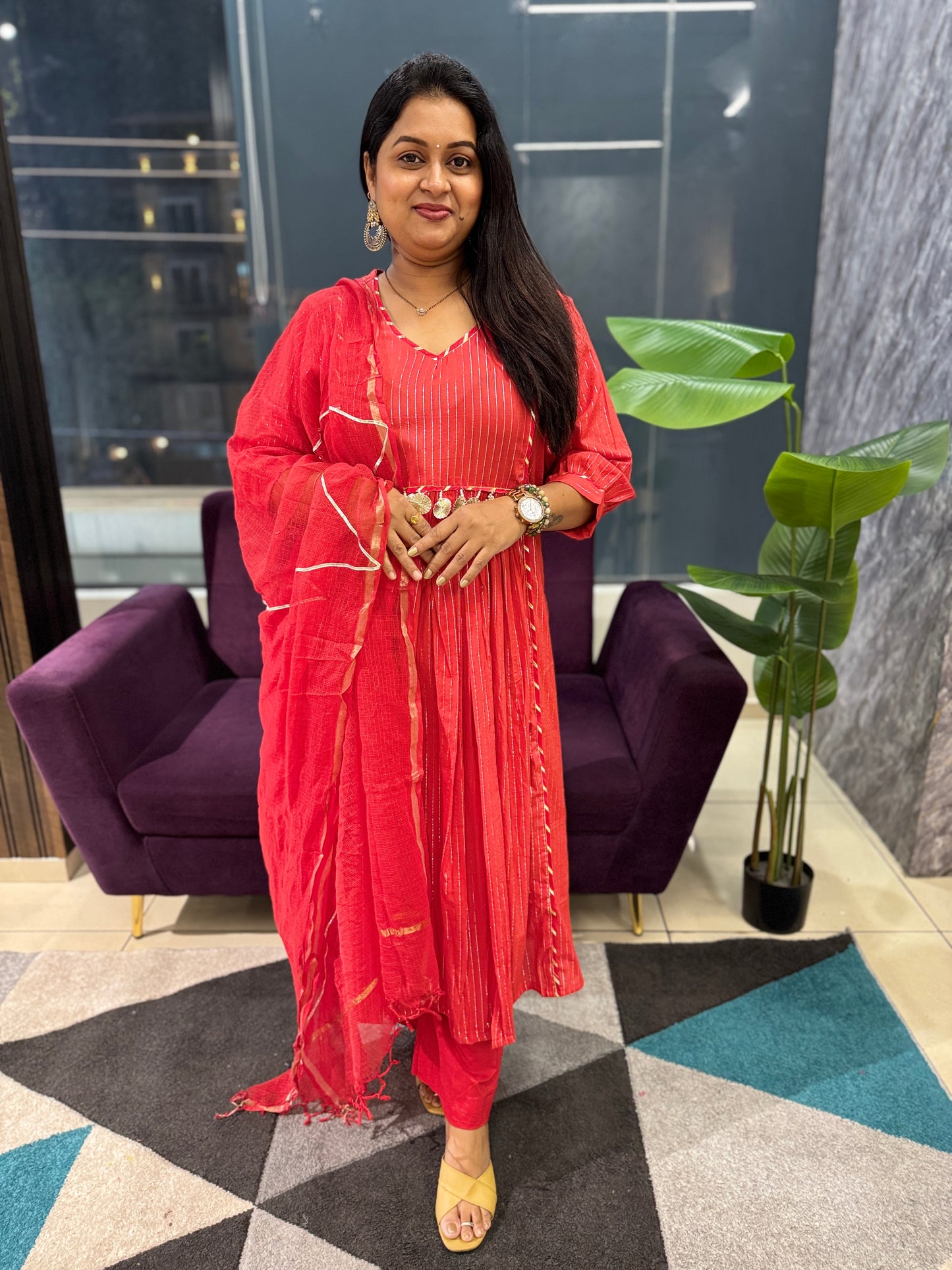 Lurex Cotton Suit Set