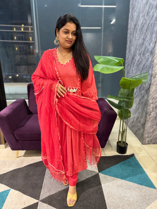 Lurex Cotton Suit Set