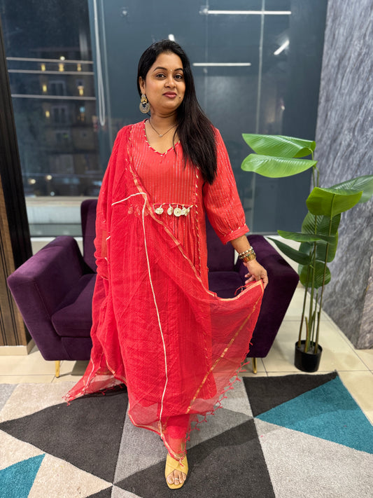 Lurex Cotton Suit Set