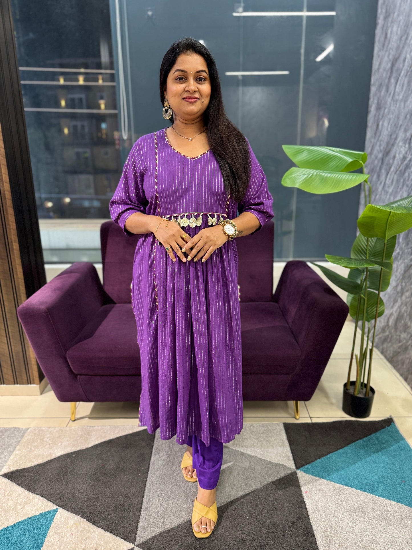 Lurex Cotton Suit Set