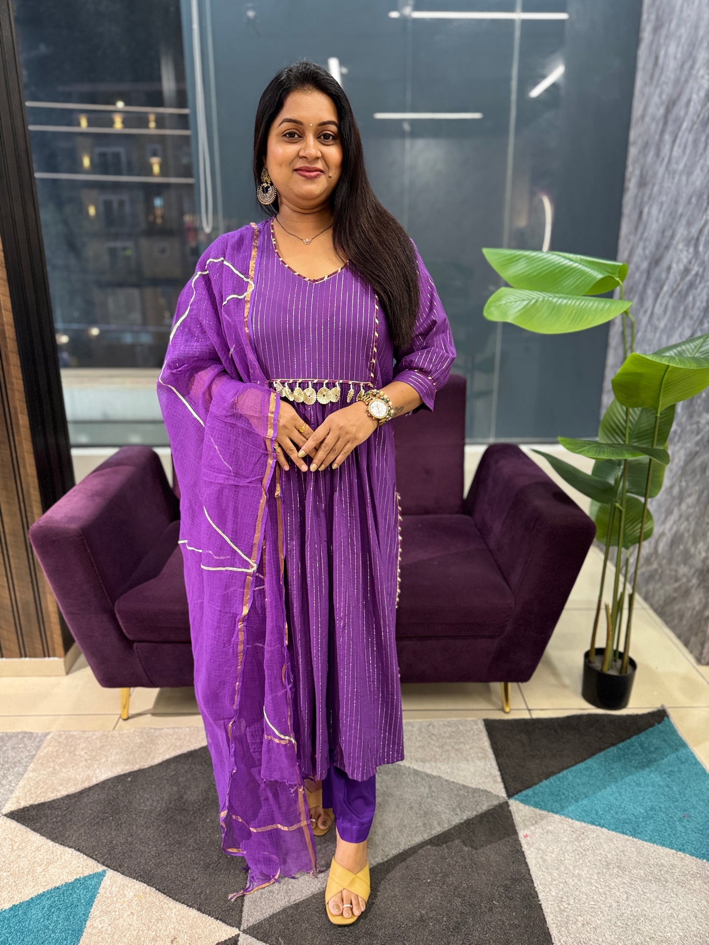 Lurex Cotton Suit Set