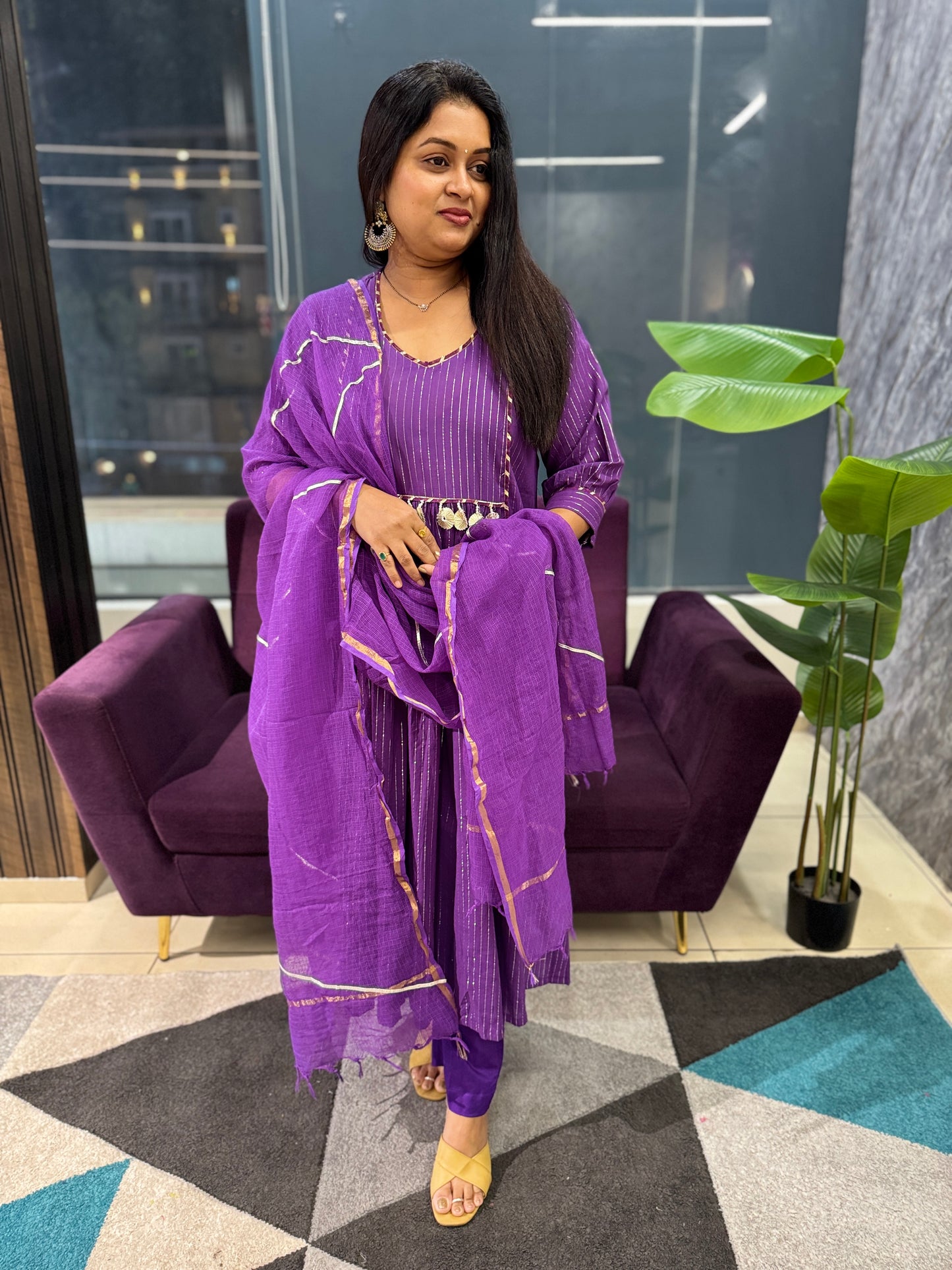 Lurex Cotton Suit Set