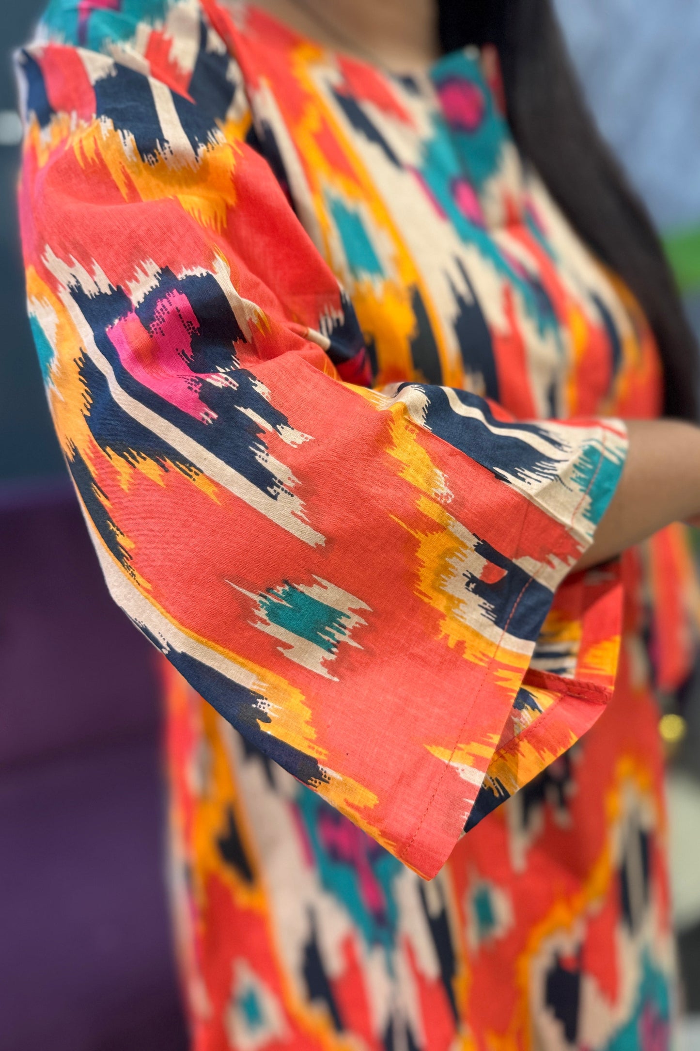 Ikkat Print Cotton Co-Ordset