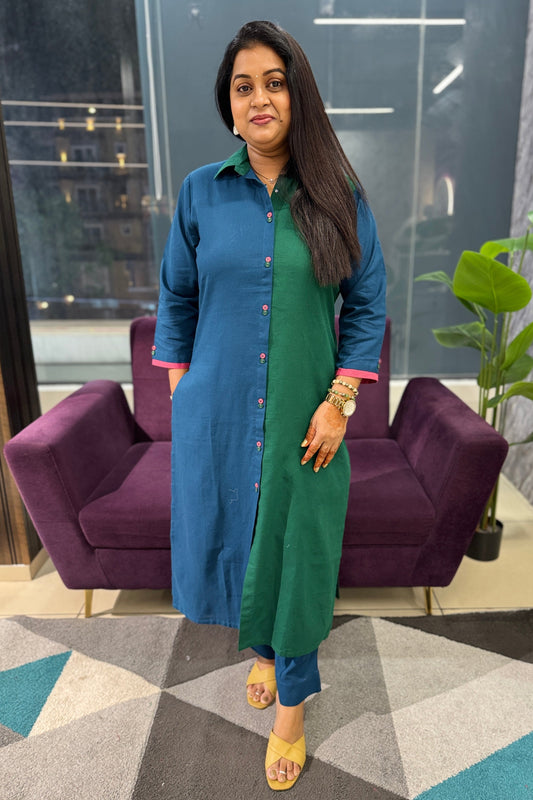 Block pattern Kurti Pant