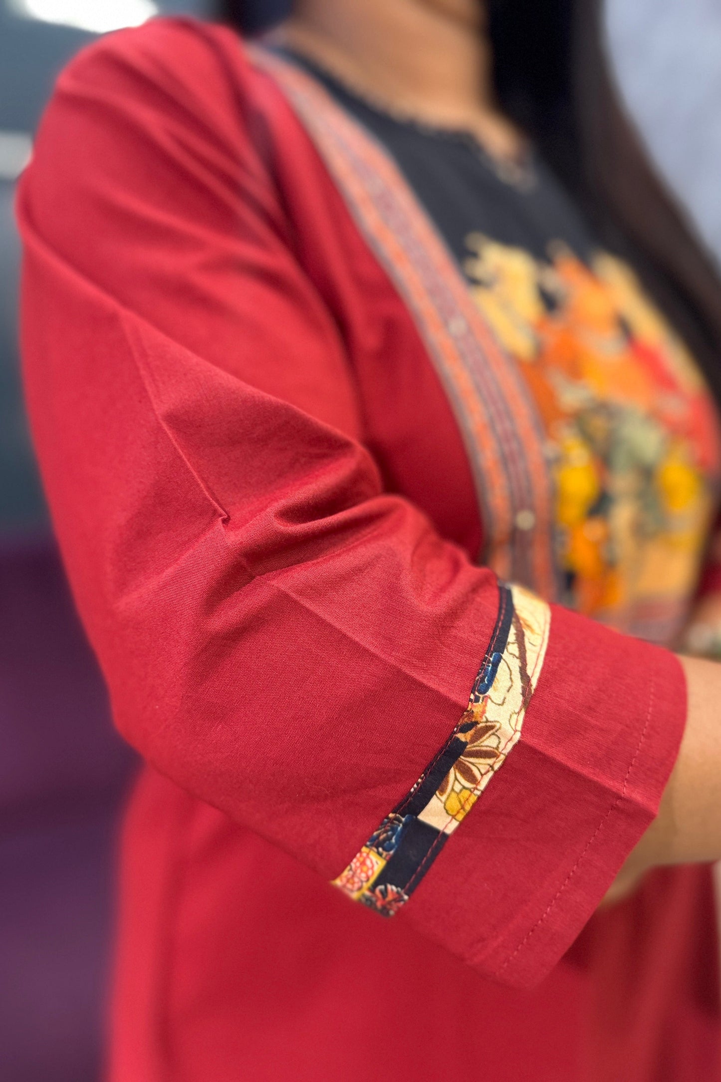 Pichwai Print Suit Set with Printed Dupatta