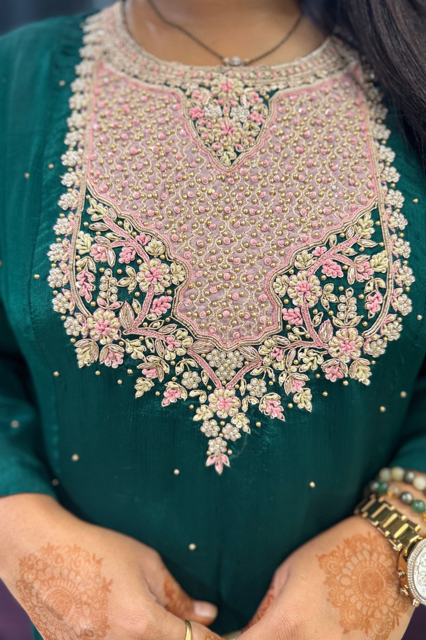 Pure Chinnon Handwork Designer Suit Set