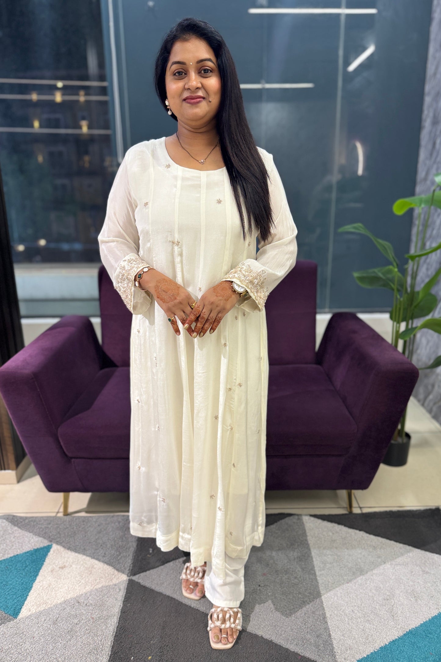 Kushboo Designer Kali pattern suit set