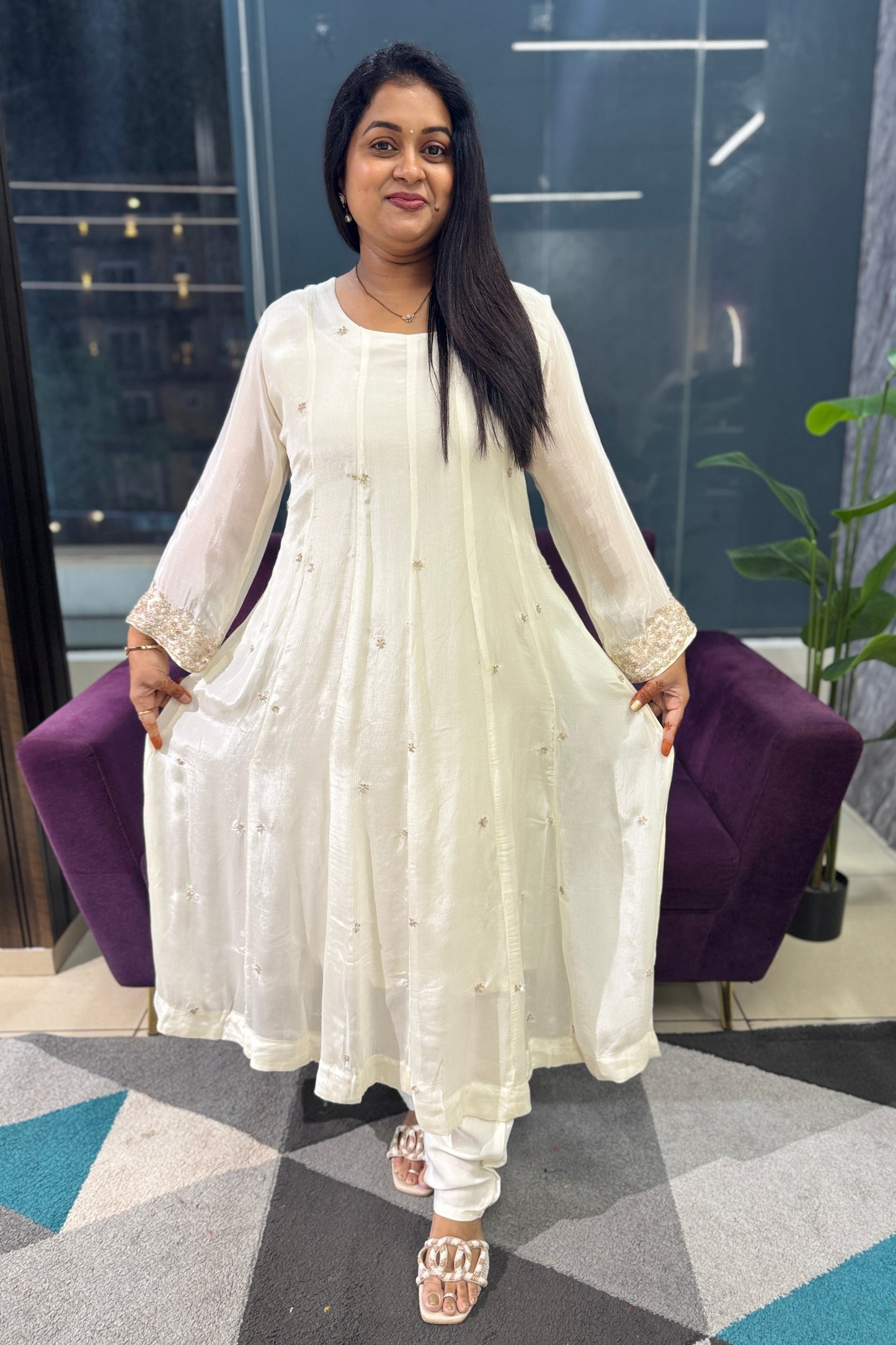 Kushboo Designer Kali pattern suit set