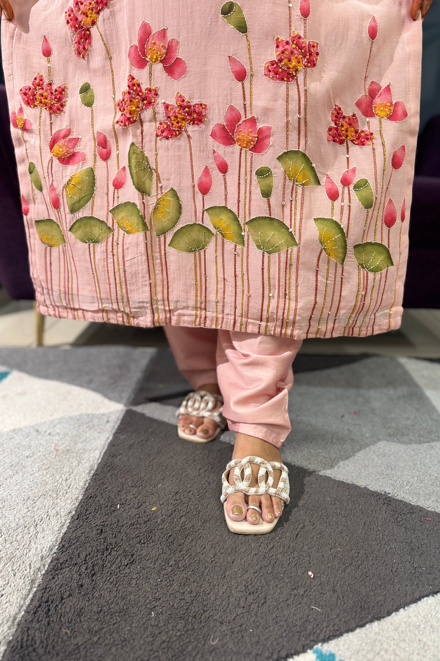 Mulchanderi Pichwai suit set