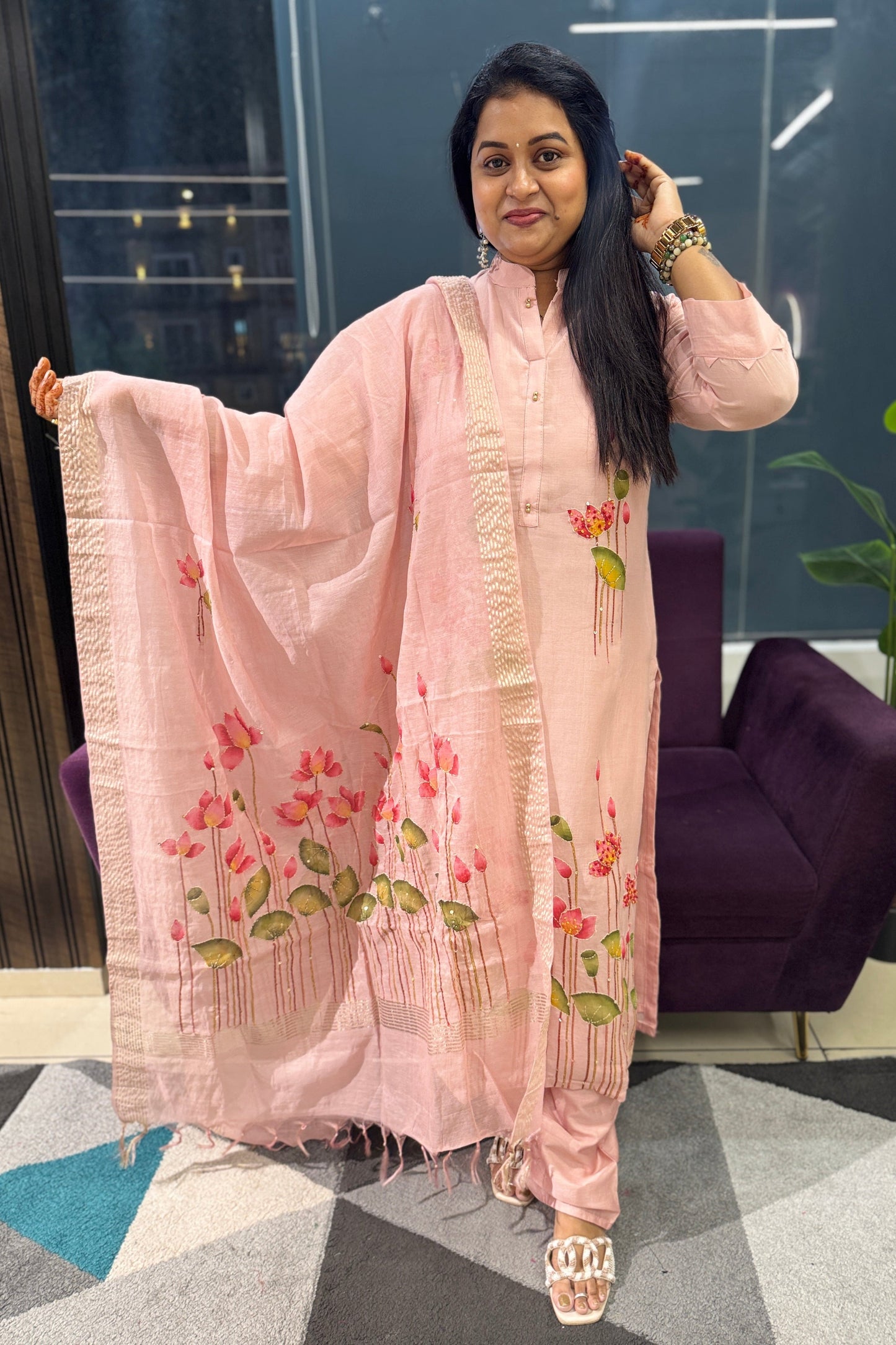 Mulchanderi Pichwai suit set