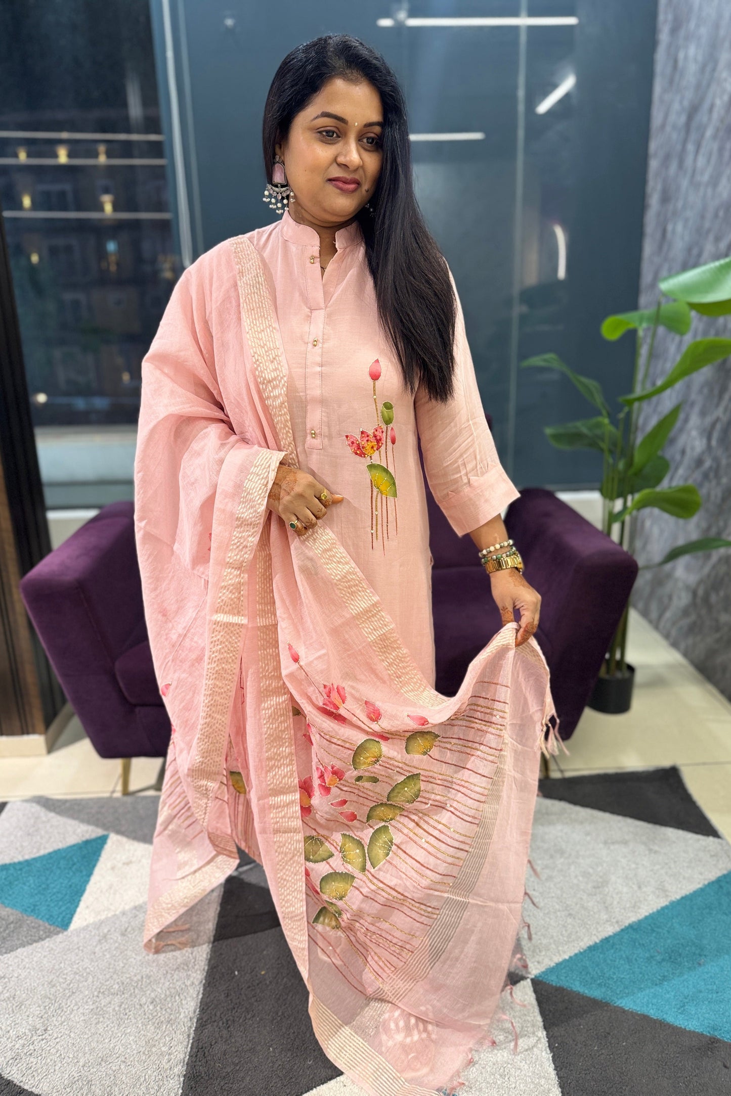 Mulchanderi Pichwai suit set
