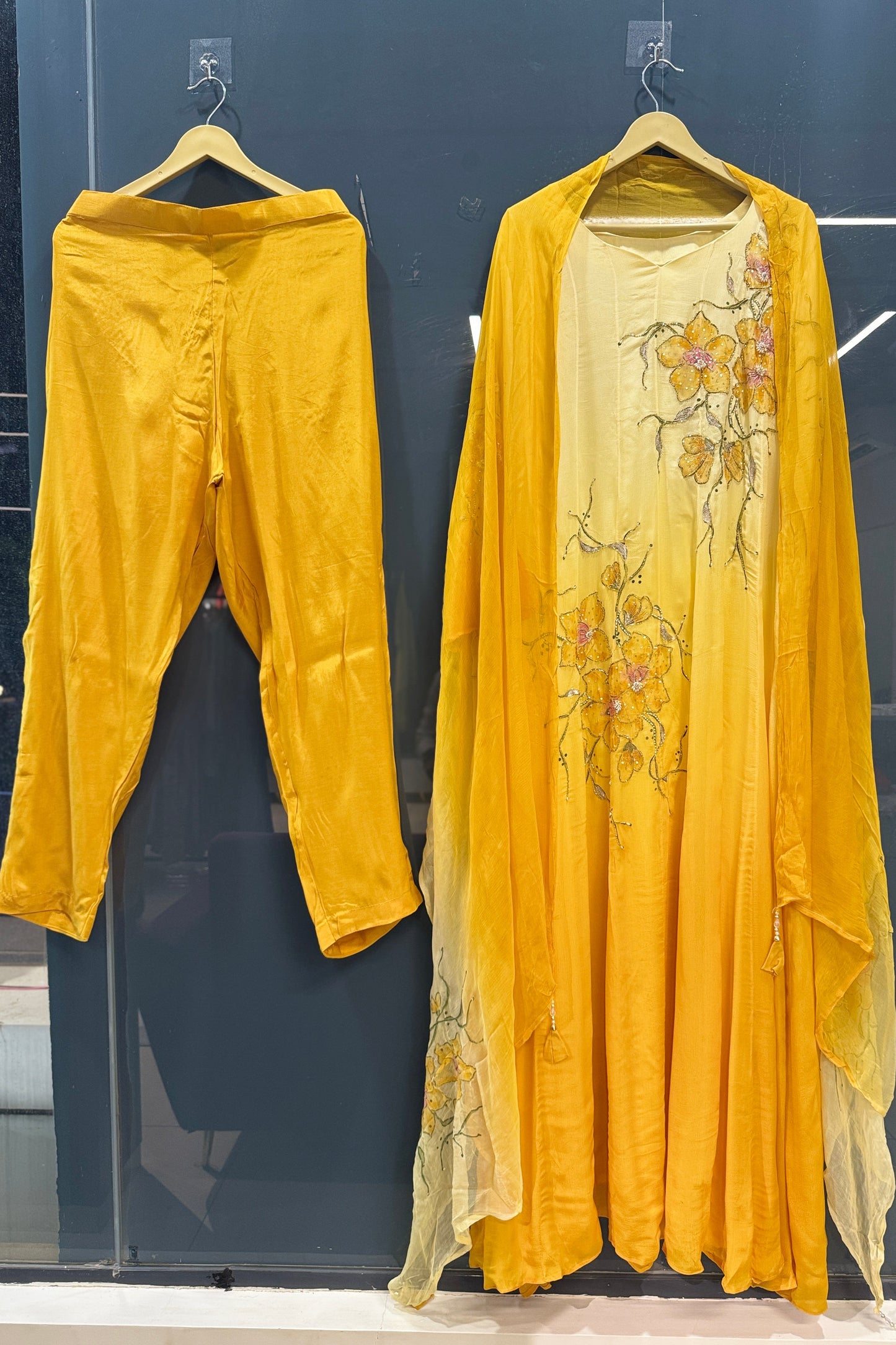 Handpaint Chinnon Handwork Designer Anarkali