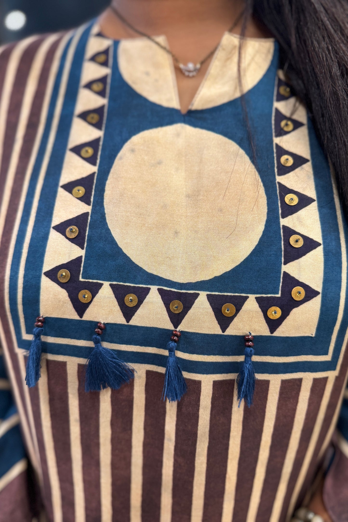 Ajrakh Pattern Maslin Kurti Pant