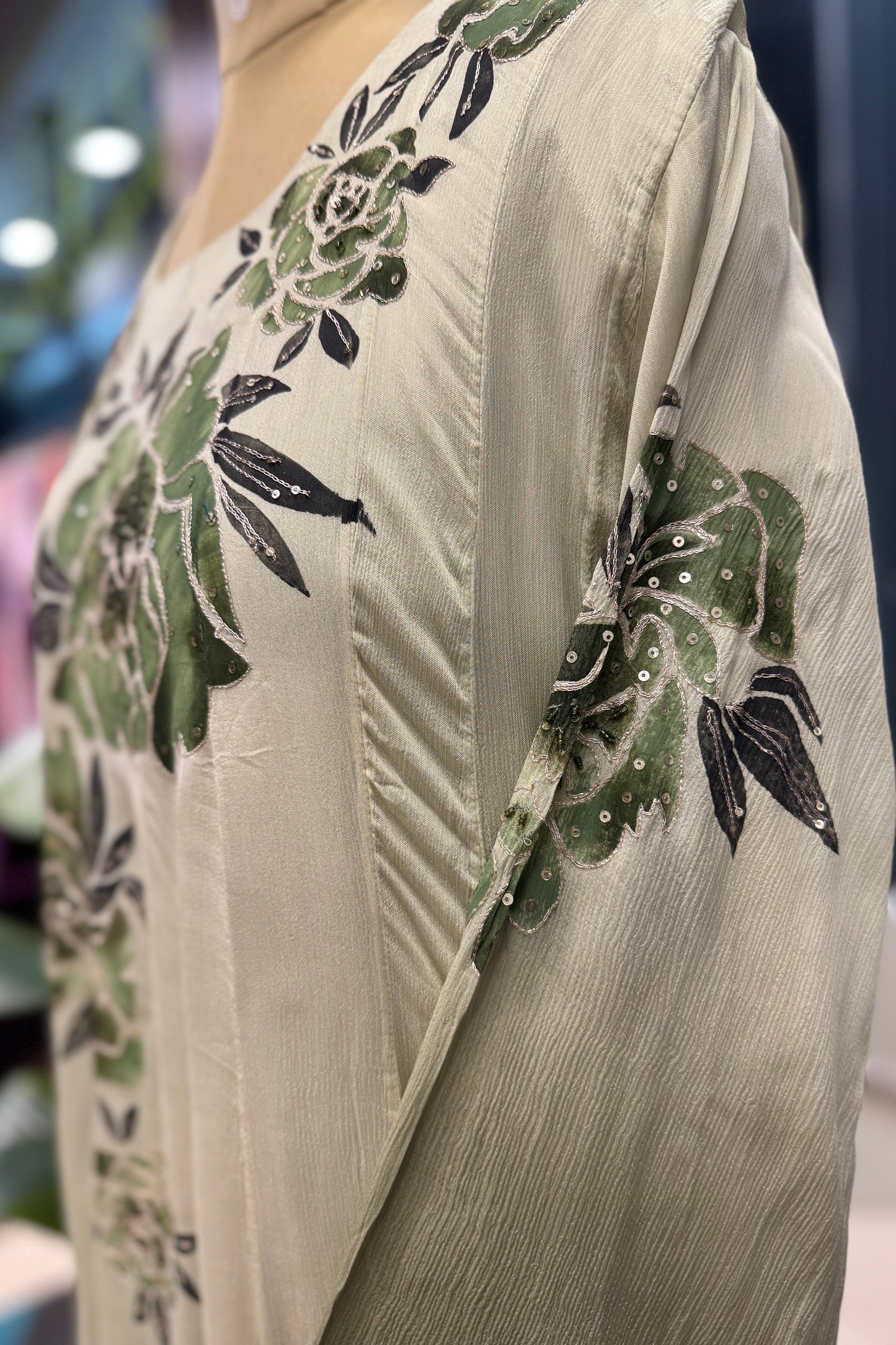 Handpaint Chinnon Handwork Designer Anarkali