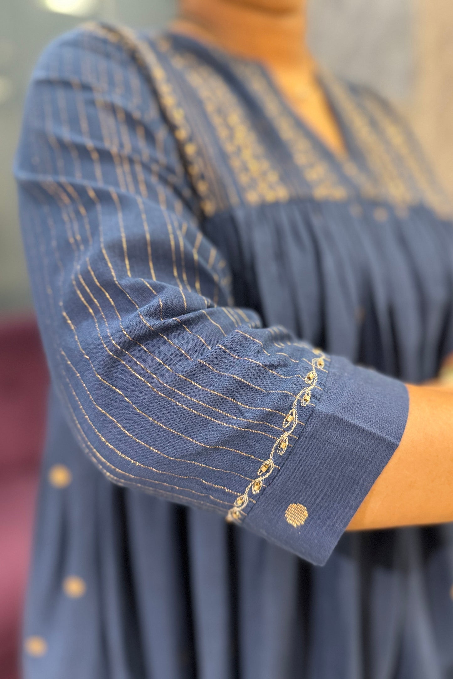 Flared Jamdhani Cotton Frock
