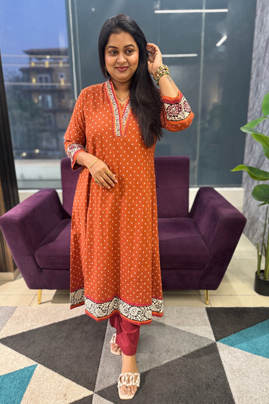 Bandini and Kalamkari Kurti Pant